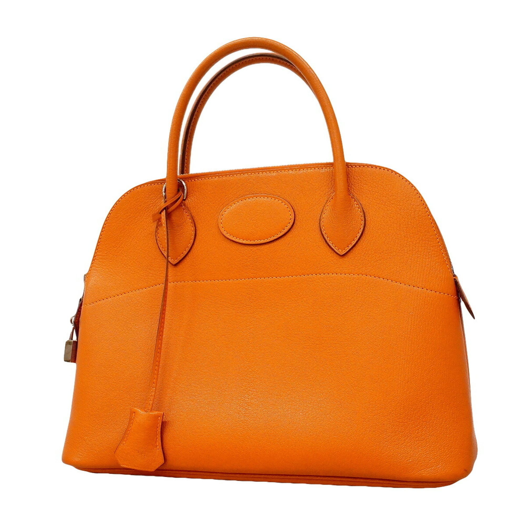 Hermes Orange Chevre Leather Handbag (Pre-Owned)