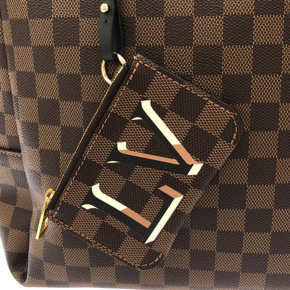 Louis Vuitton Ebene Coated Canvas Handbag Pouch (Pre-Owned)