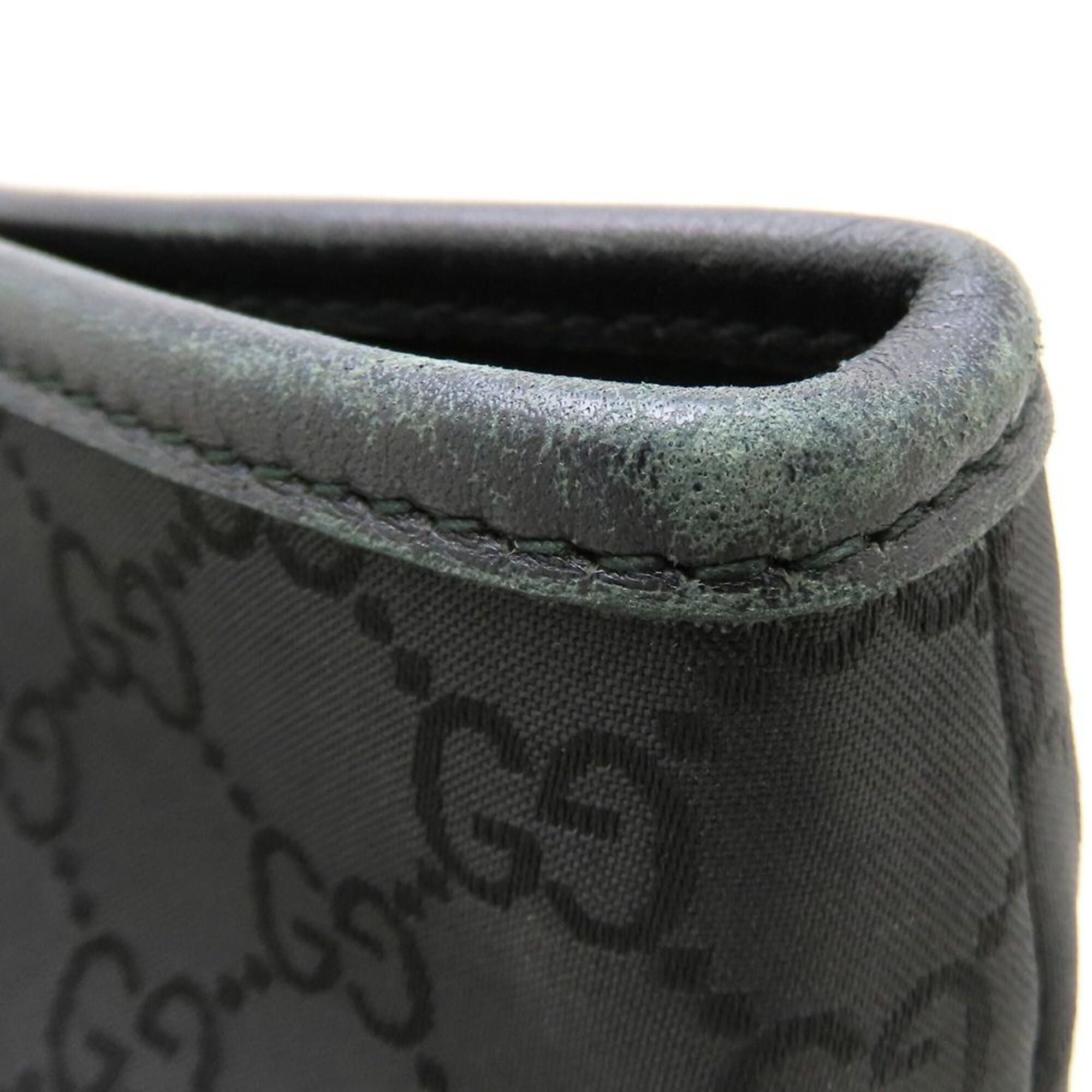 Gucci Black Gg Canvas Leather Tote Bag (Pre-Owned)