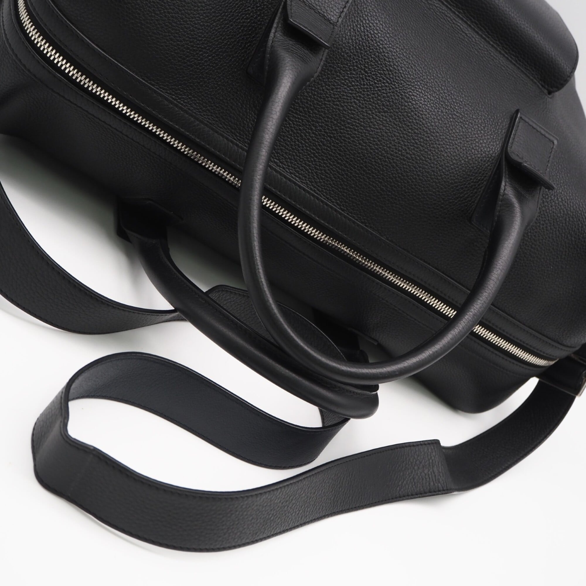 Dior Homme Black Navy Leather Boston Bag (Pre-Owned)