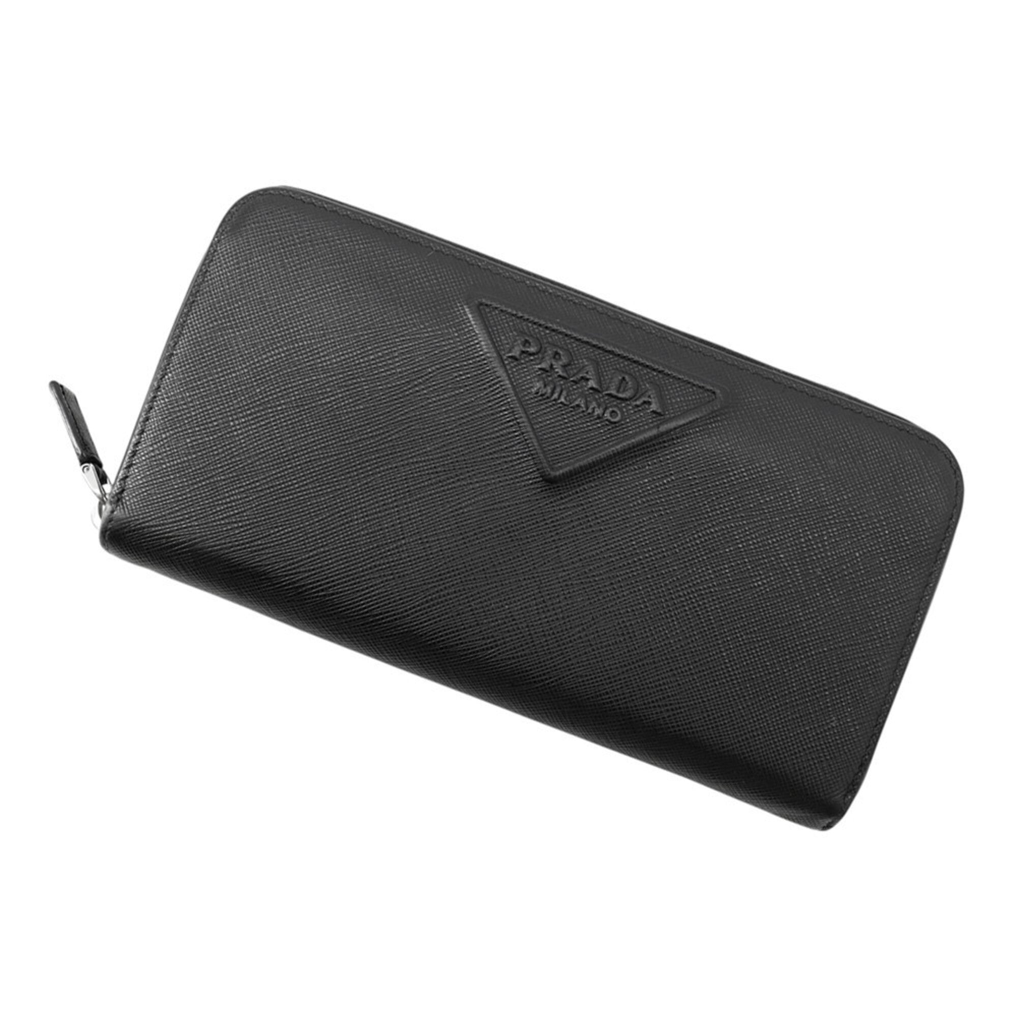 Prada Black Saffiano Long Wallet (Bi-Fold) (Pre-Owned)