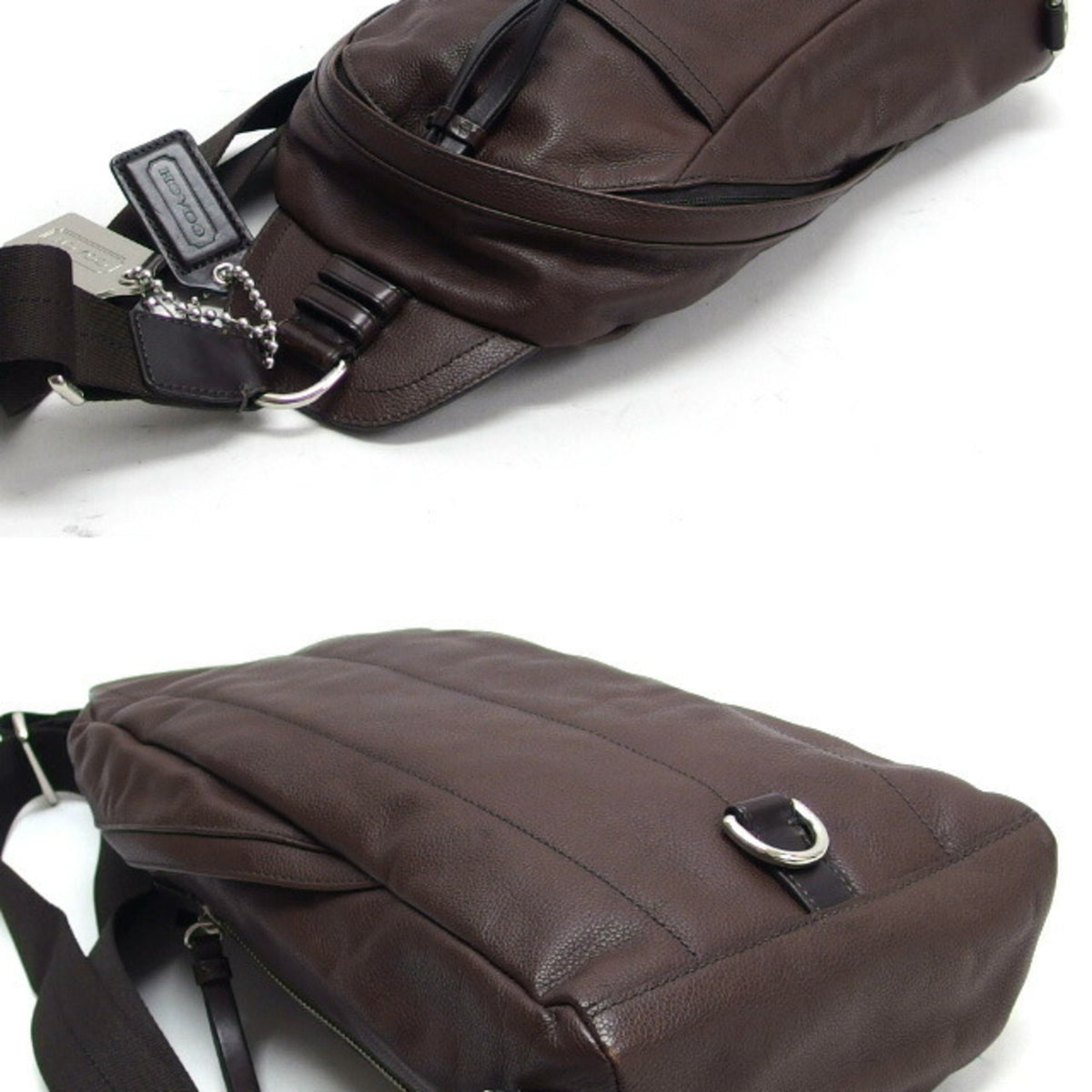 Coach Dark Brown Leather Shoulder Bag Sling Bag (Pre-Owned)