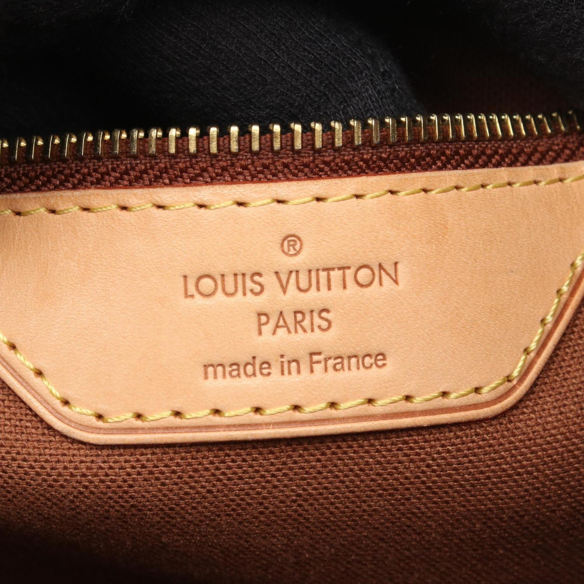 Louis Vuitton Monogram Brown Coated Canvas Leather Tote Bag (Pre-Owned)