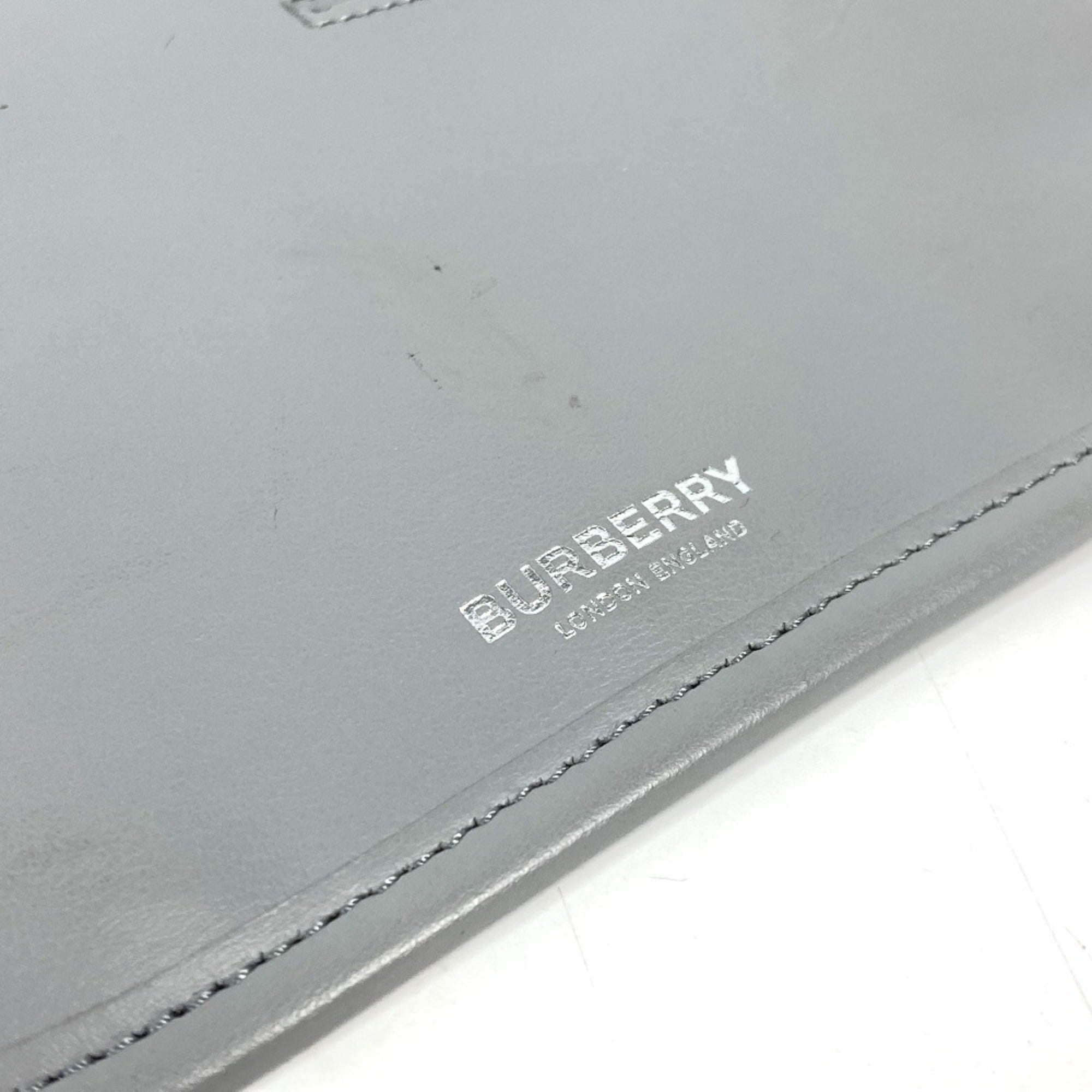 Burberry Gray Leather Fanny Pack (Pre-Owned)