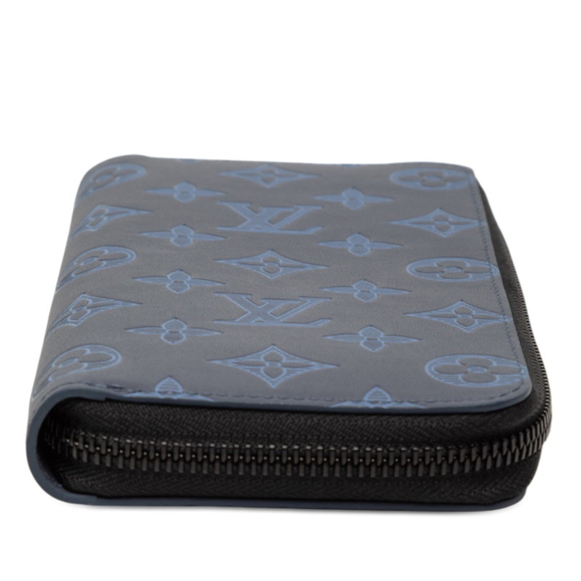 Louis Vuitton Monogram Shadow Blue Monogram Navy Monogram Shadow Long Wallet (Bi-Fold) (Pre-Owned)