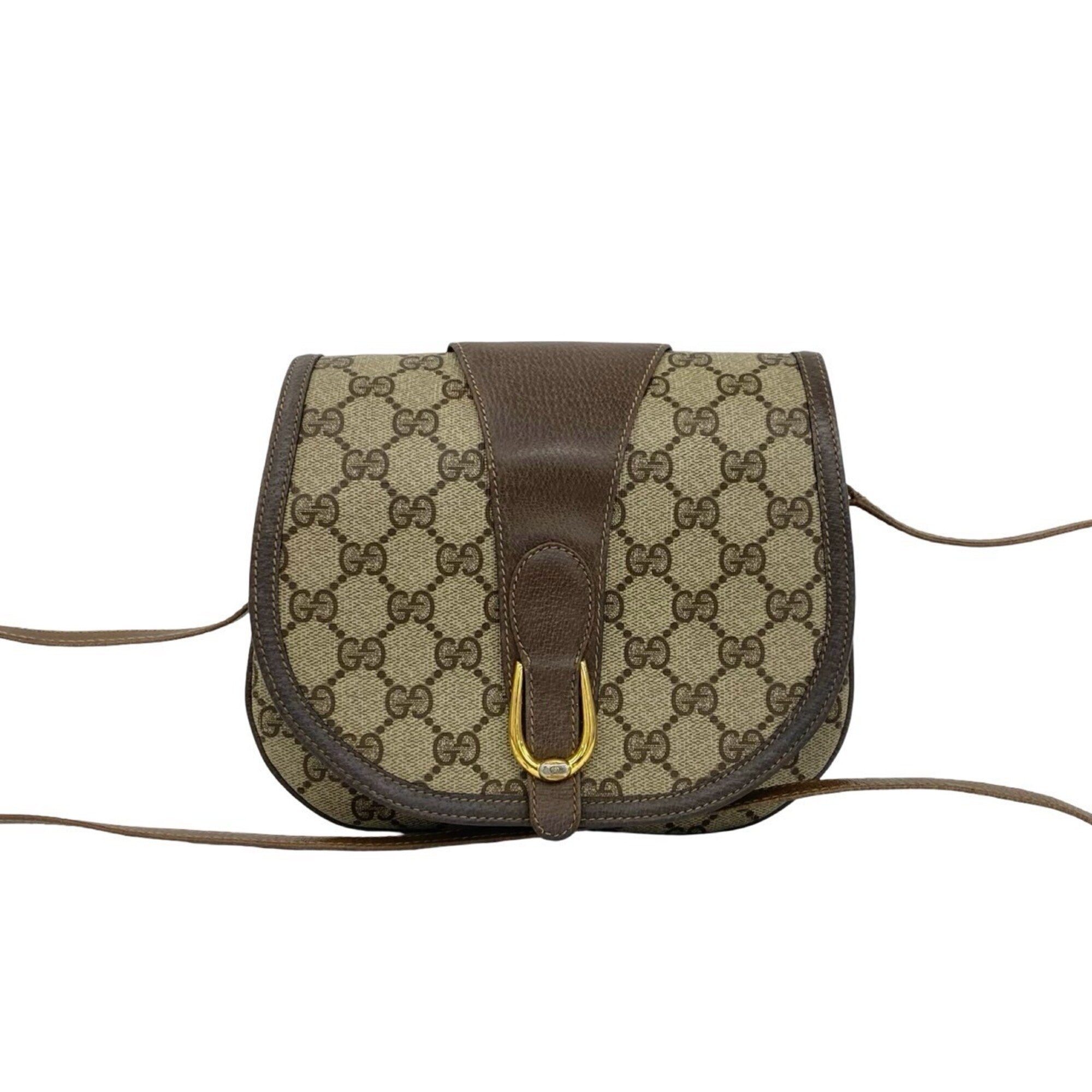 Gucci Brown Leather Pvc Pochette Shoulder Bag (Pre-Owned)
