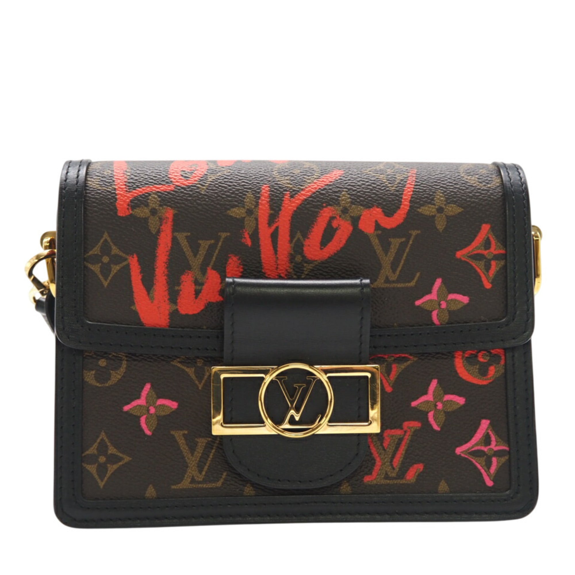 Louis Vuitton Brown Red Color Coated Canvas Shoulder Bag (Pre-Owned)