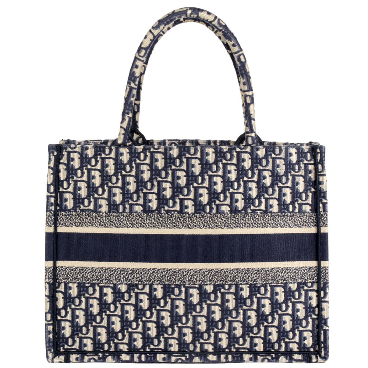 Christian Dior Navy Canvas Handbag Tote Bag (Pre-Owned)