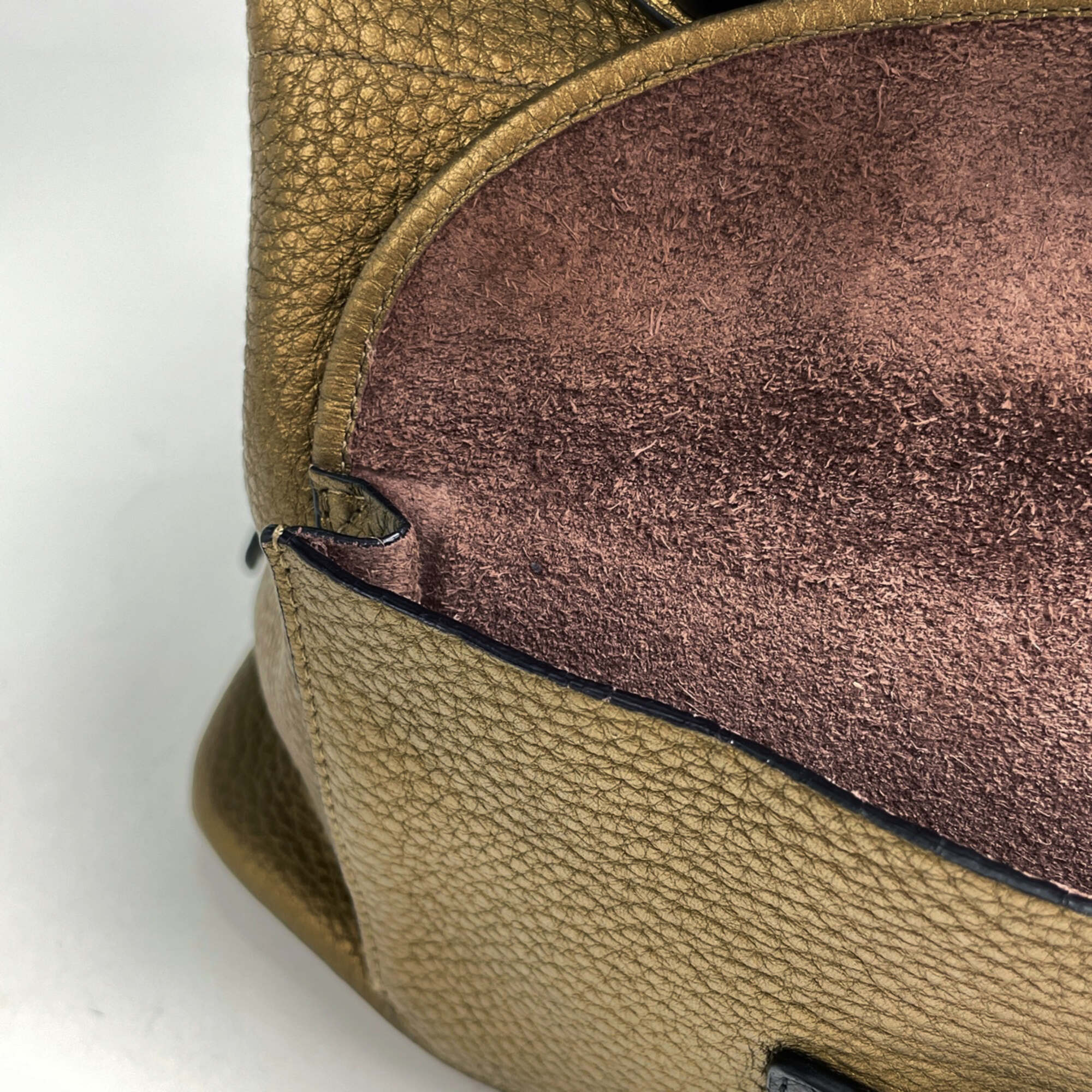 Loewe Gold Leather Handbag Shoulder Bag (Pre-Owned)