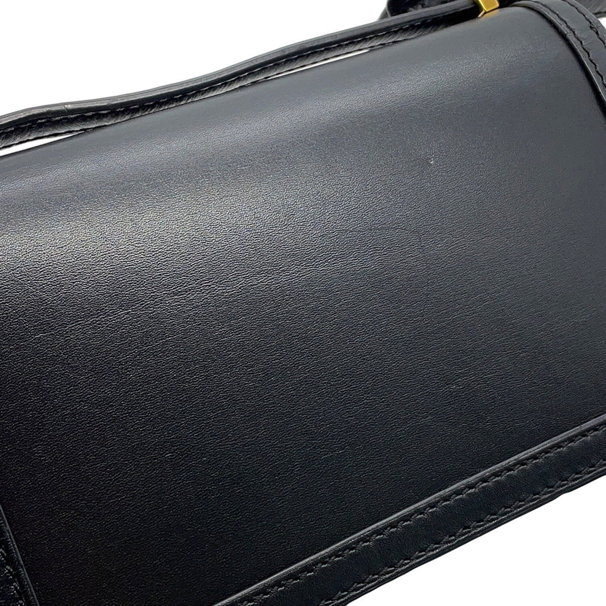 Loewe Barcelona Black Leather Handbag Shoulder Bag (Pre-Owned)