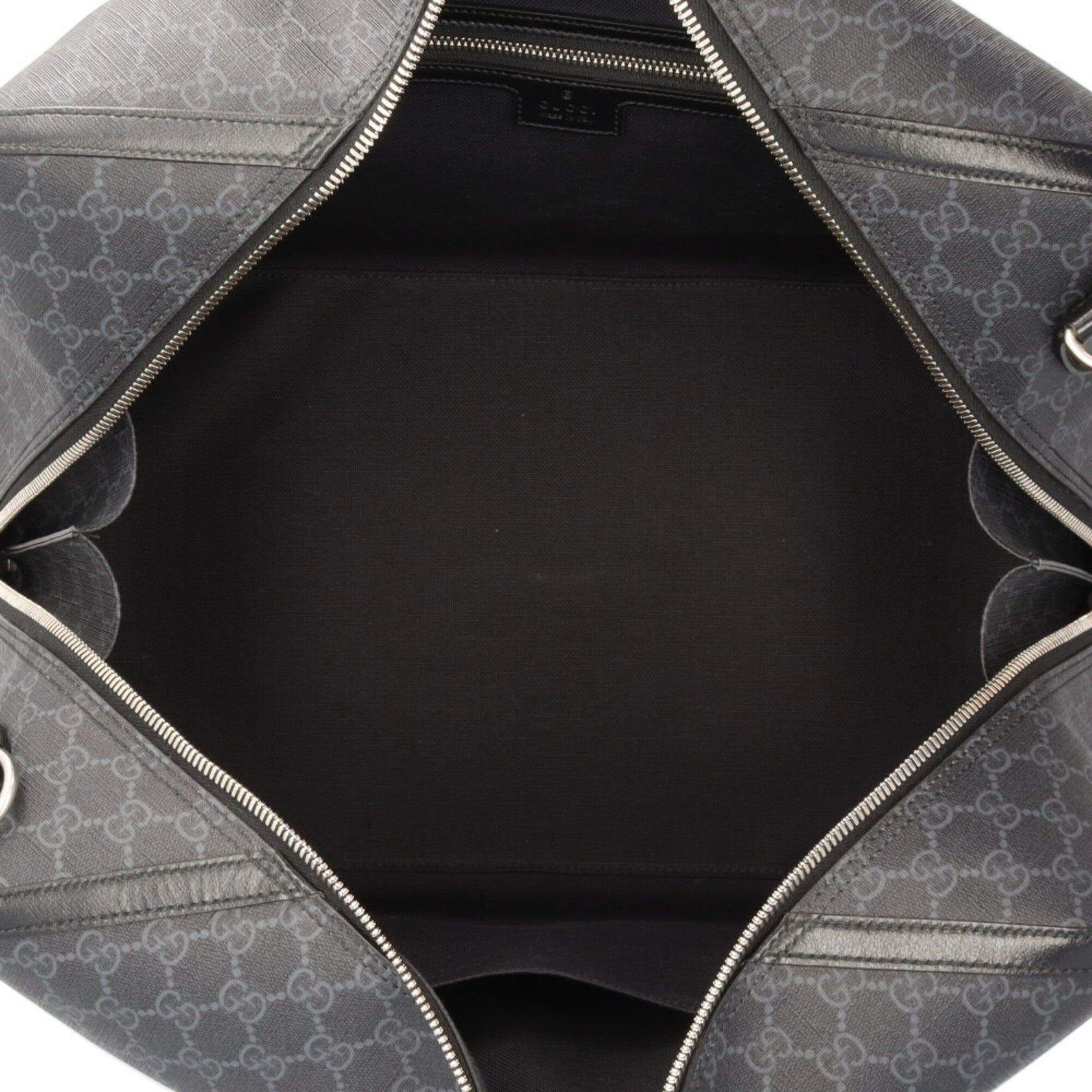 Gucci Black Gray Gg Supreme Boston Bag (Pre-Owned)