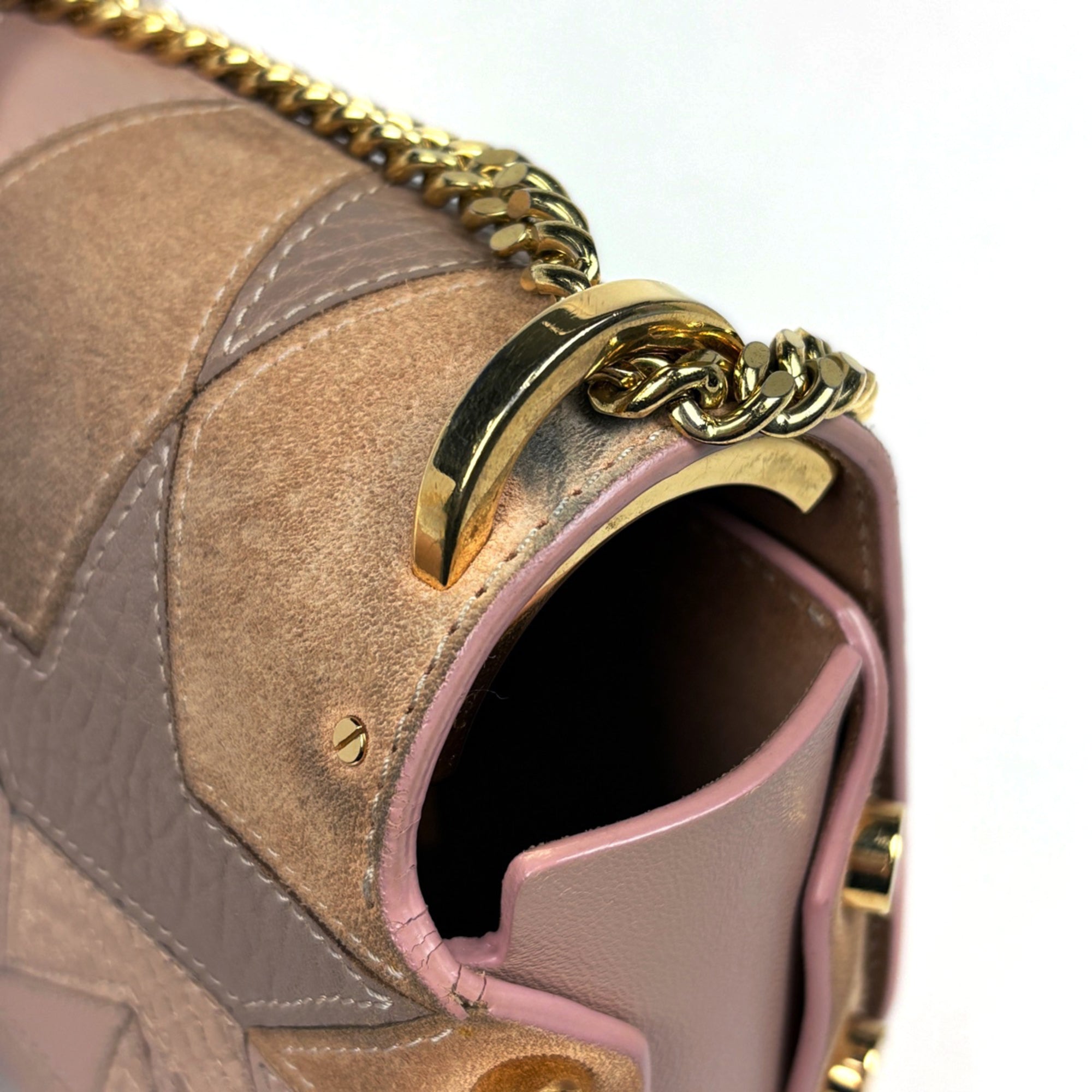 Jimmy Choo Pink Beige Leather Shoulder Bag (Pre-Owned)
