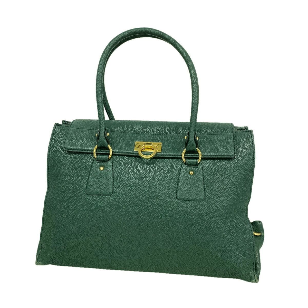 Salvatore Ferragamo Green Leather Shoulder Bag (Pre-Owned)
