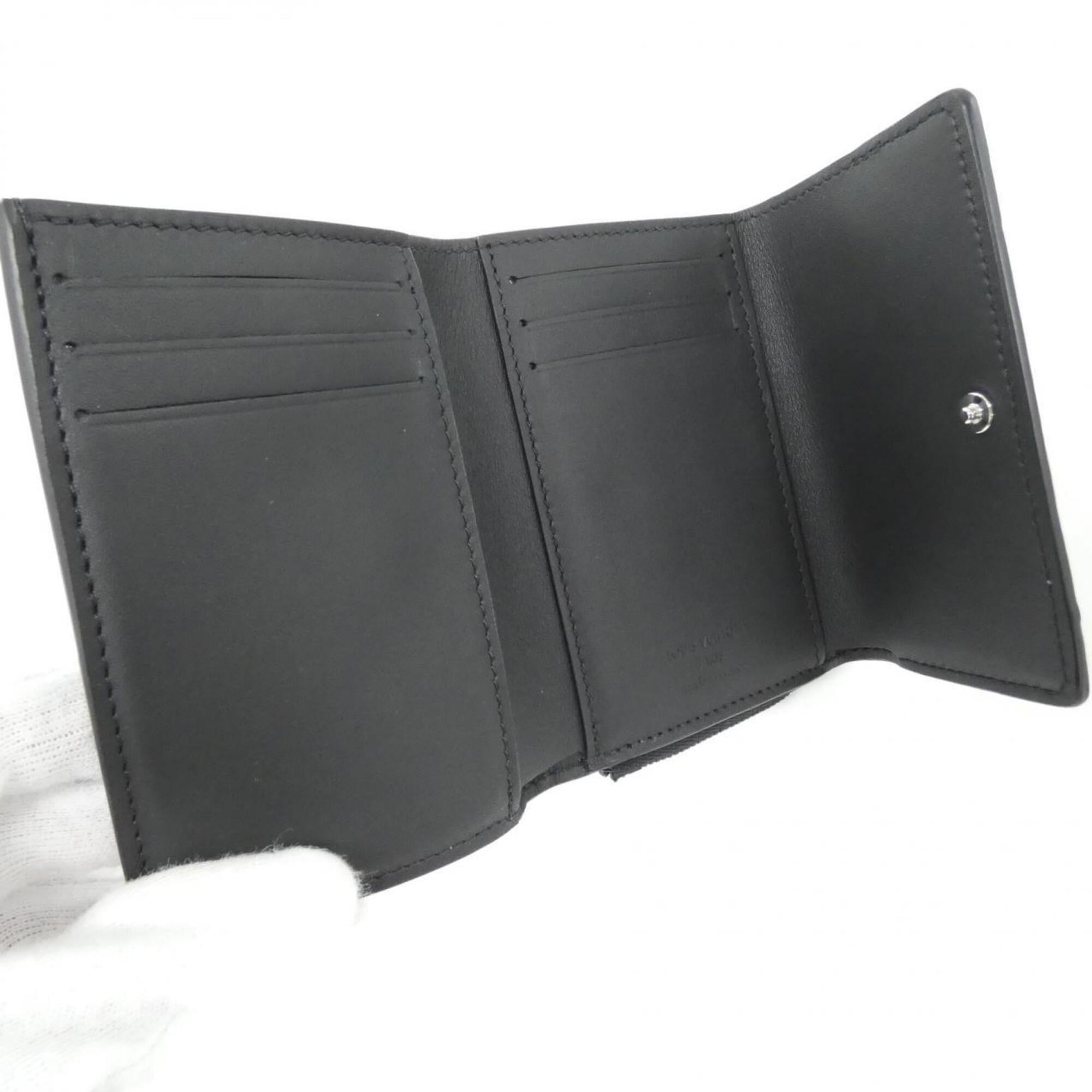 Louis Vuitton Black Leather Wallet (Tri-Fold) (Pre-Owned)