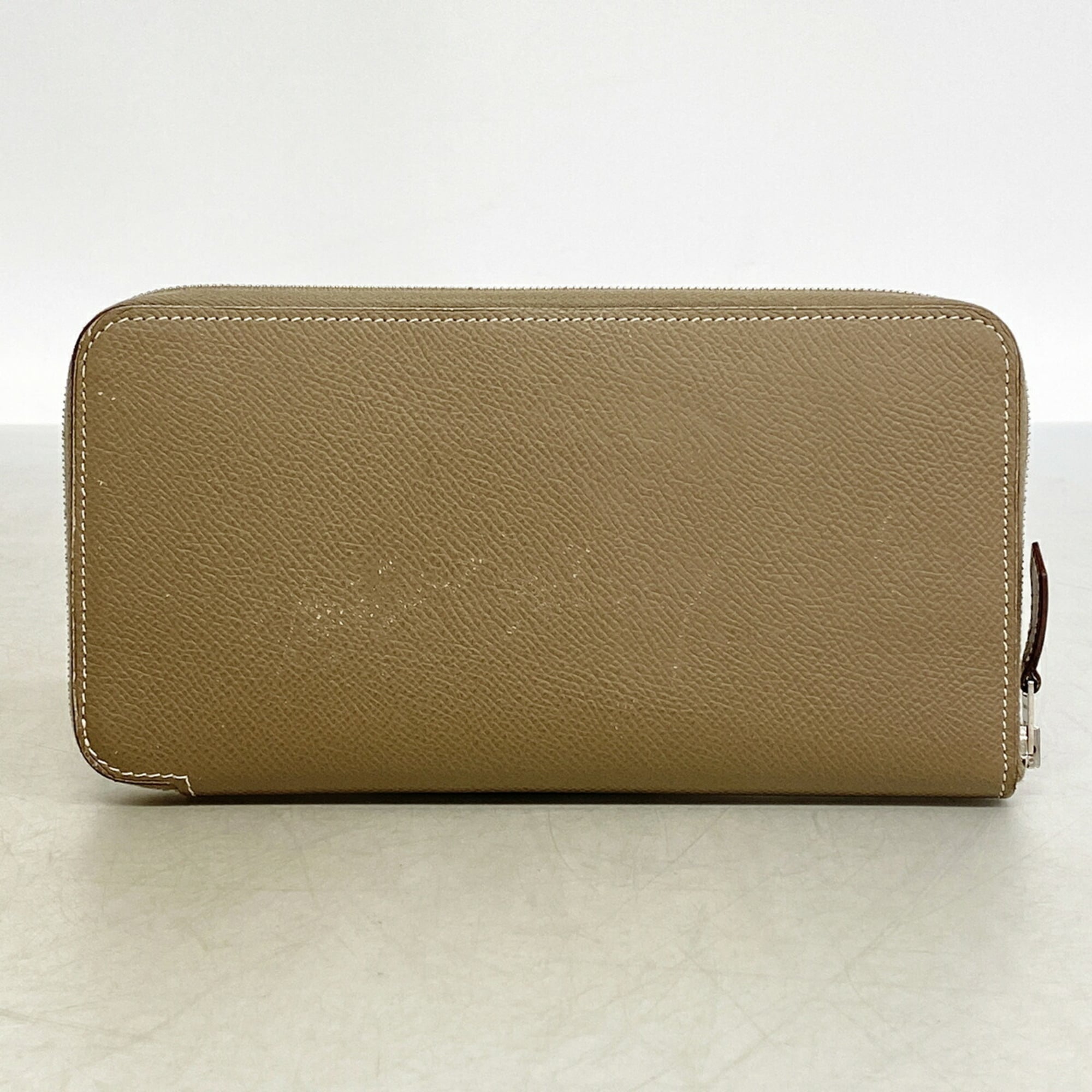 Hermes Etoupe Gray Leather Long Wallet (Bi-Fold) (Pre-Owned)