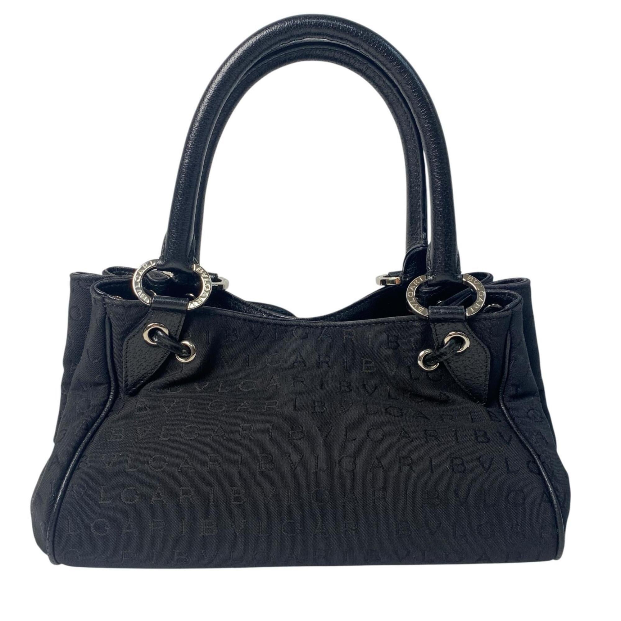 Bvlgari Black Canvas Leather Handbag (Pre-Owned)