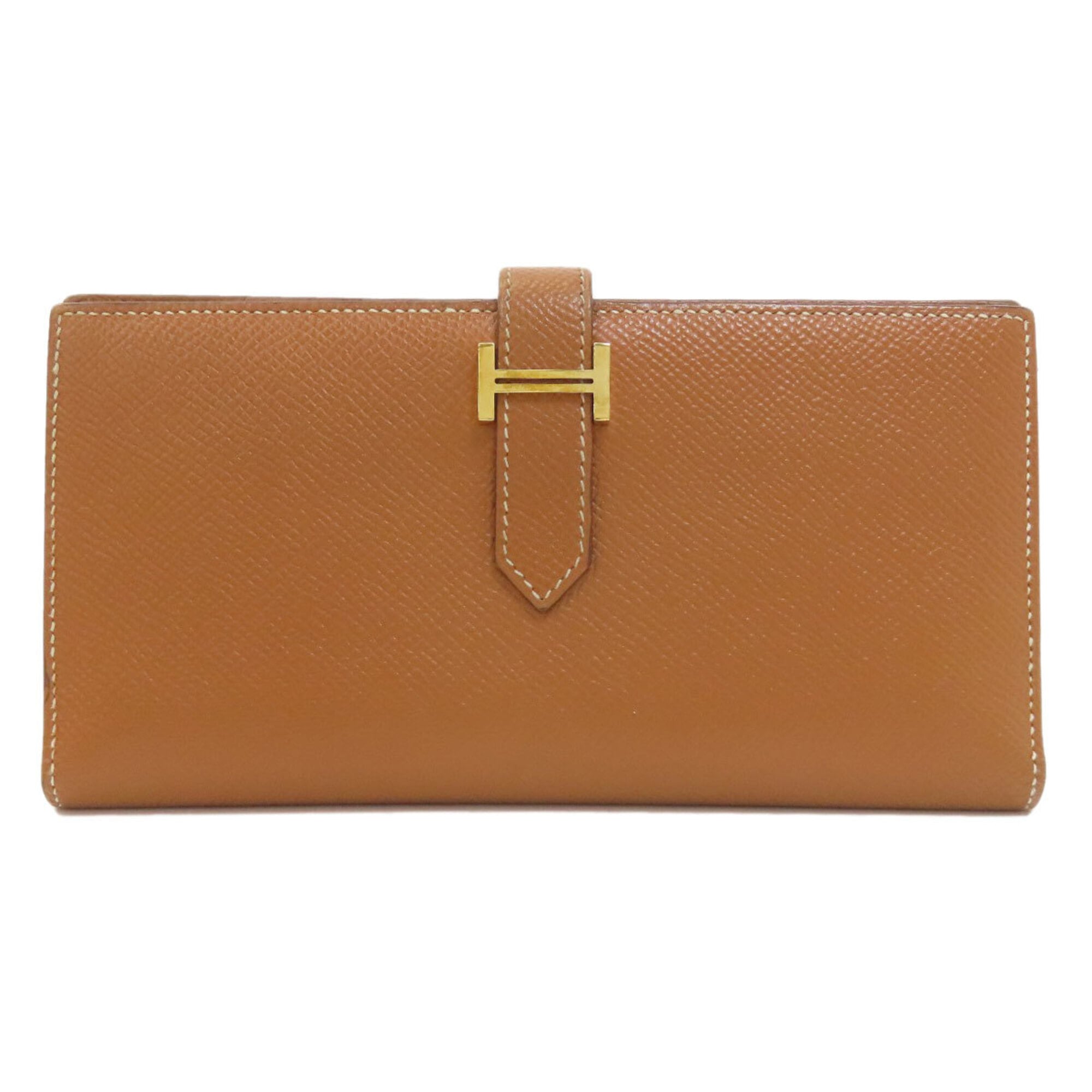 Hermes Gold Brown Epsom Leather Long Wallet (Bi-Fold) (Pre-Owned)