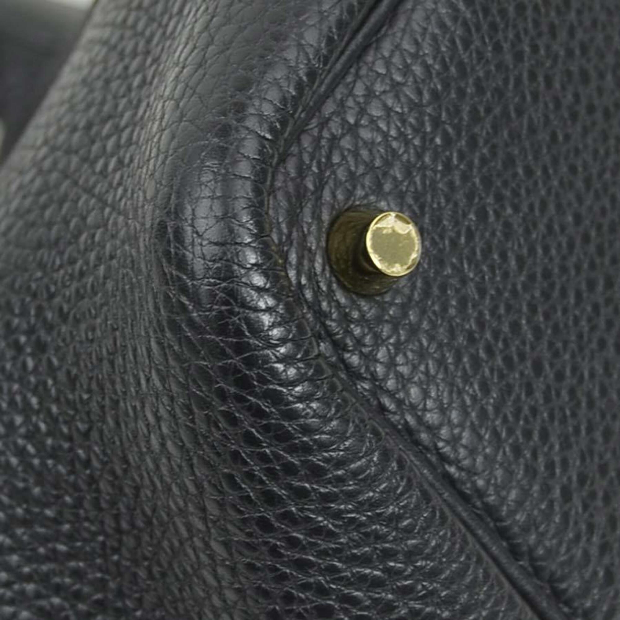 Hermes Black Taurillon Clemence Leather Handbag (Pre-Owned)