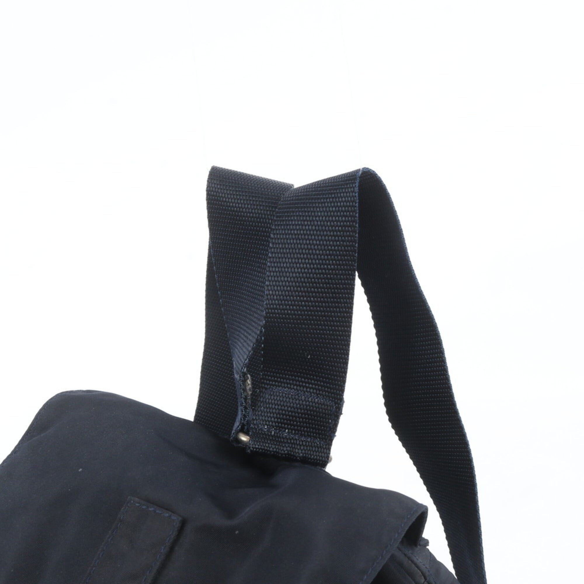 Prada Black Navy Nylon Leather Backpack (Pre-Owned)