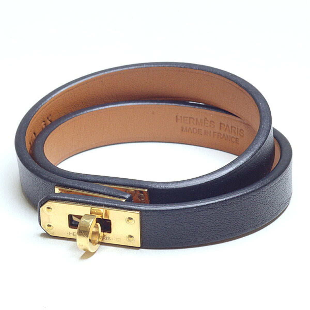 Hermes Kelly Black Swift Leather Charm Bracelet (Pre-Owned)