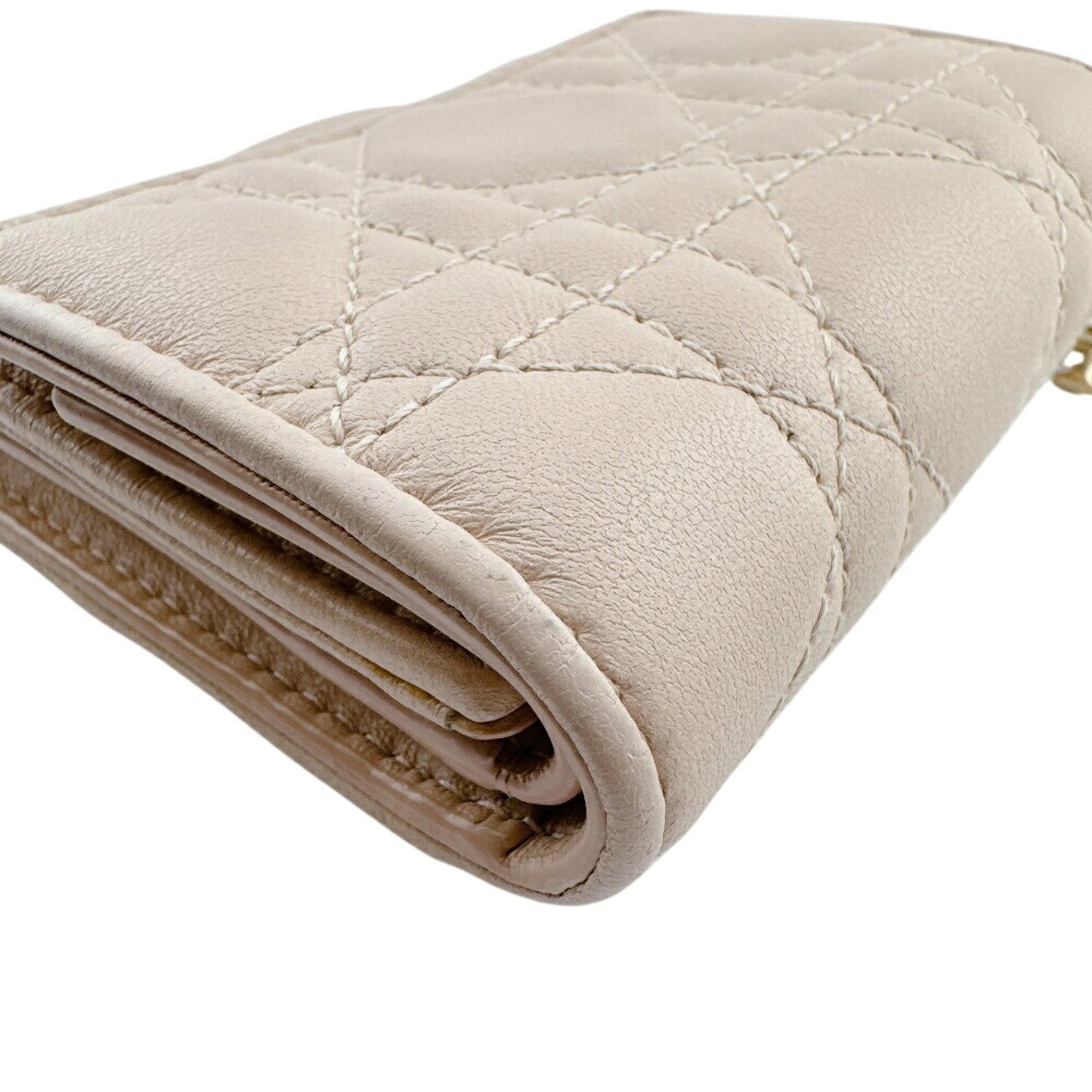 Christian Dior Pink Leather Wallet (Tri-Fold) (Pre-Owned)