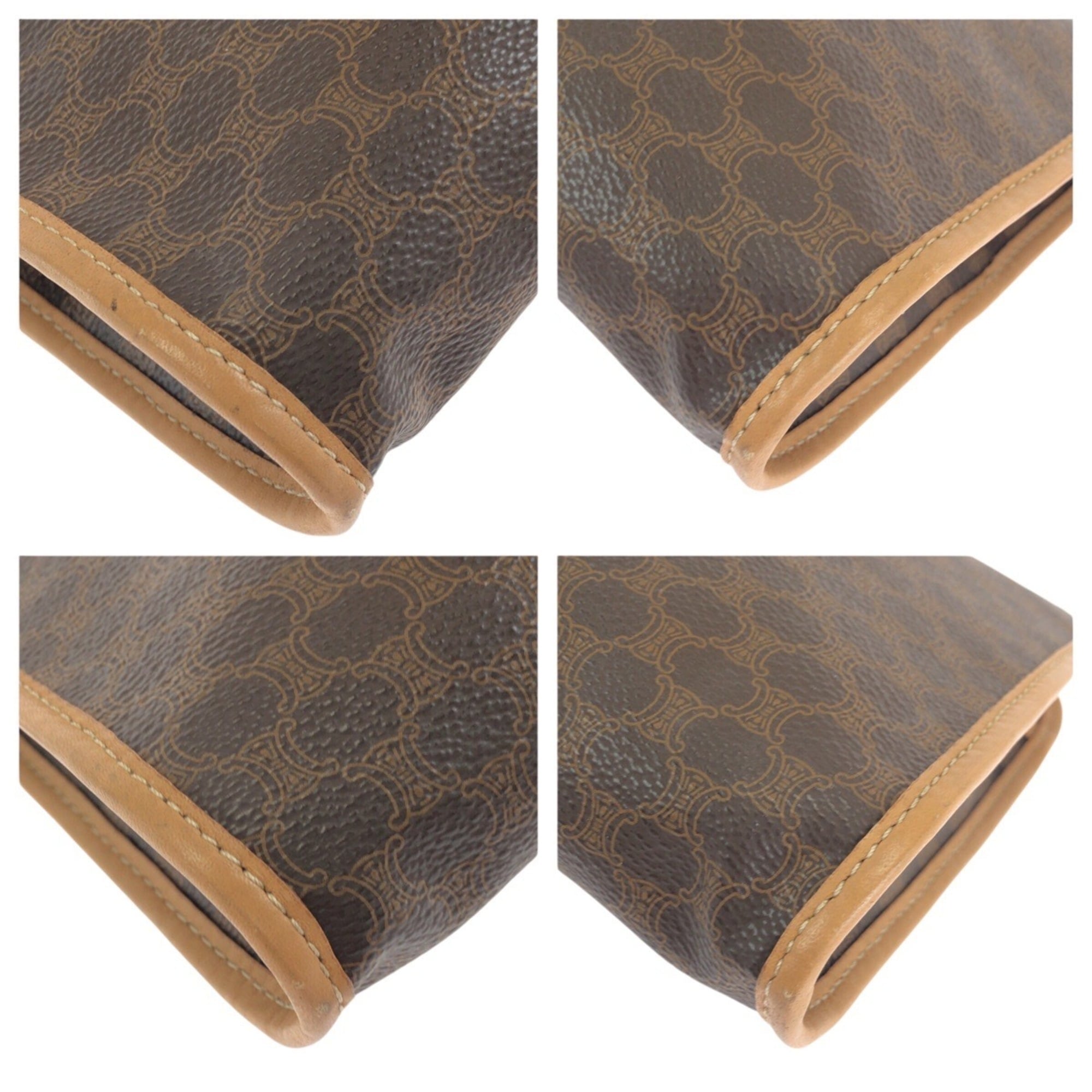 Celine Brown Pvc Leather Clutch Bag (Pre-Owned)