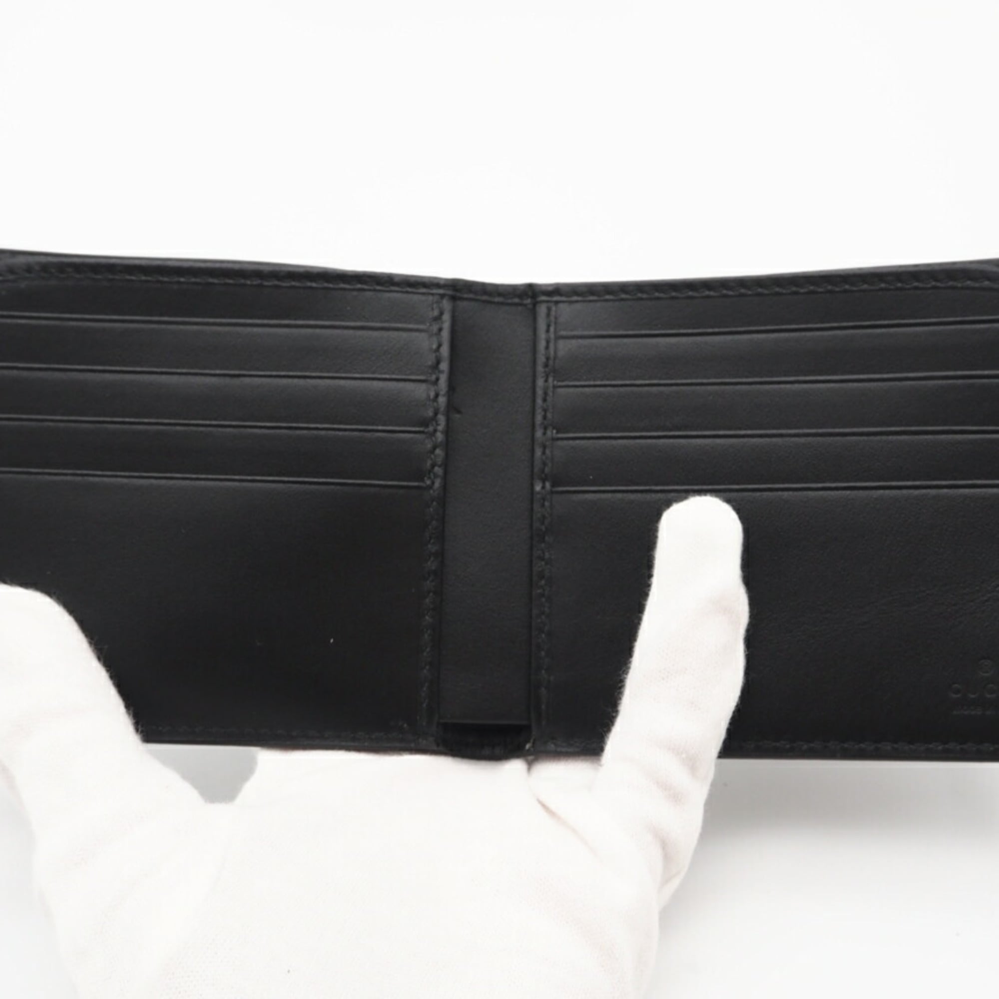 Gucci Black Leather Bill Wallet (Bi-Fold) (Pre-Owned)