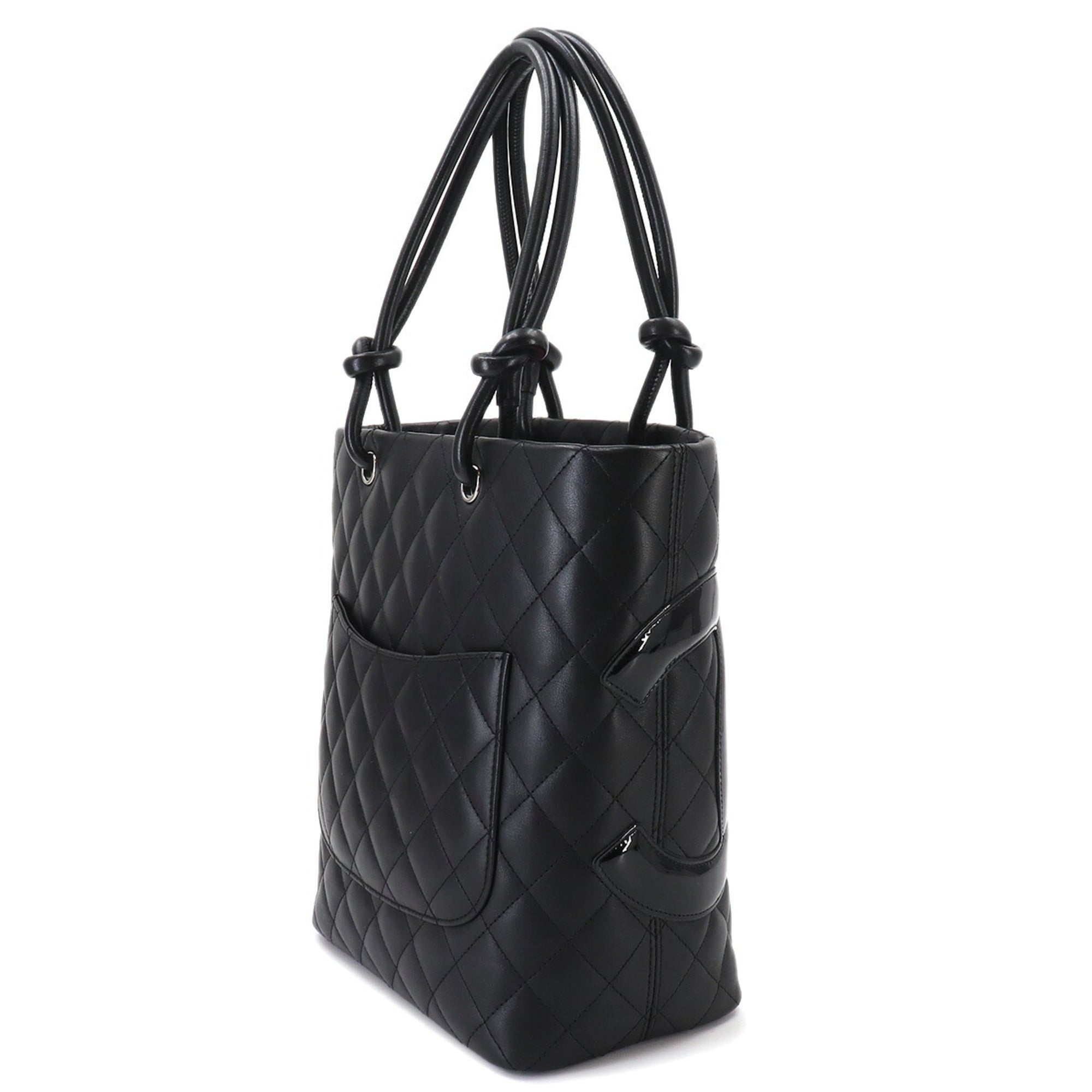 Chanel Black Leather Handbag Tote Bag (Pre-Owned)