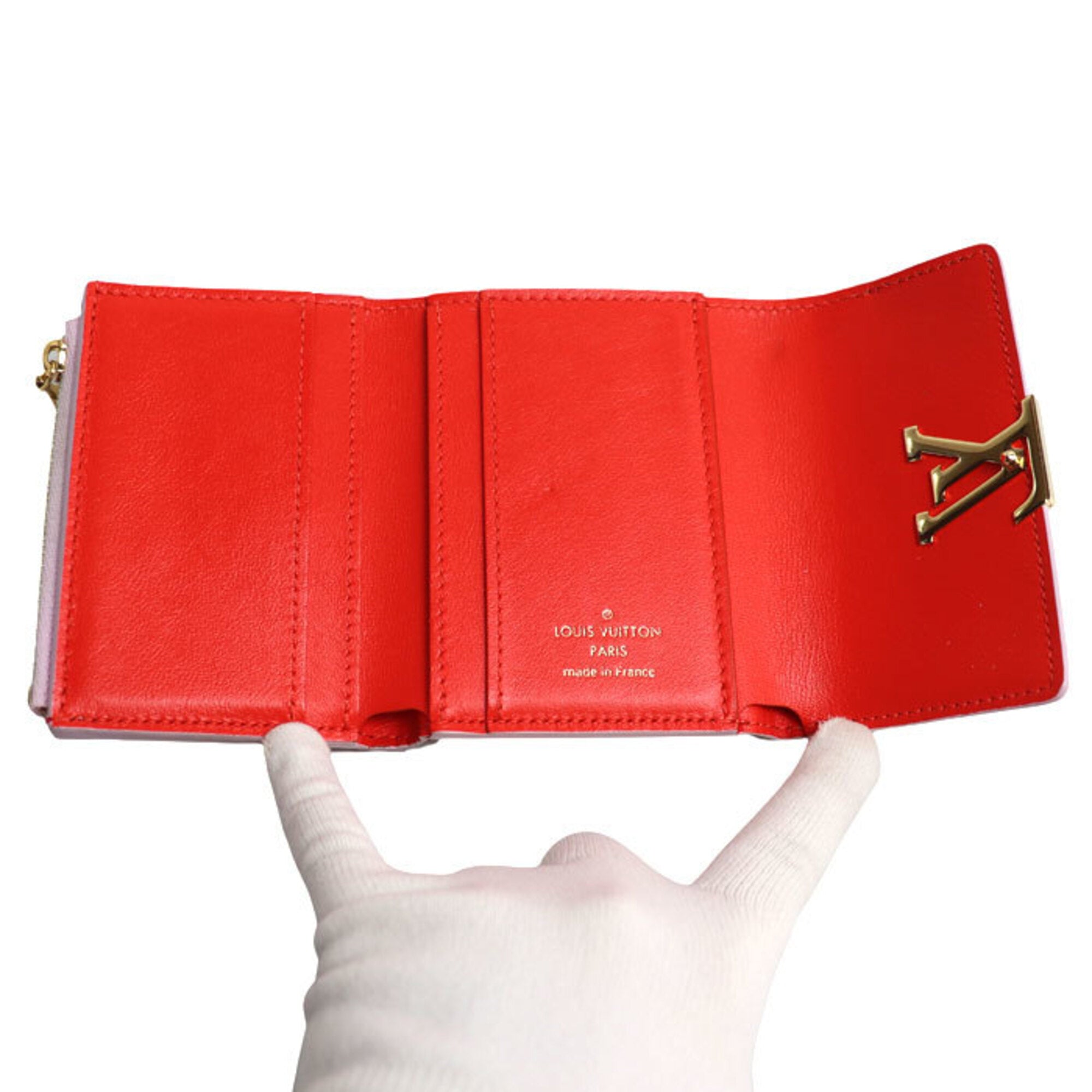 Louis Vuitton Pink Leather Wallet (Tri-Fold) (Pre-Owned)