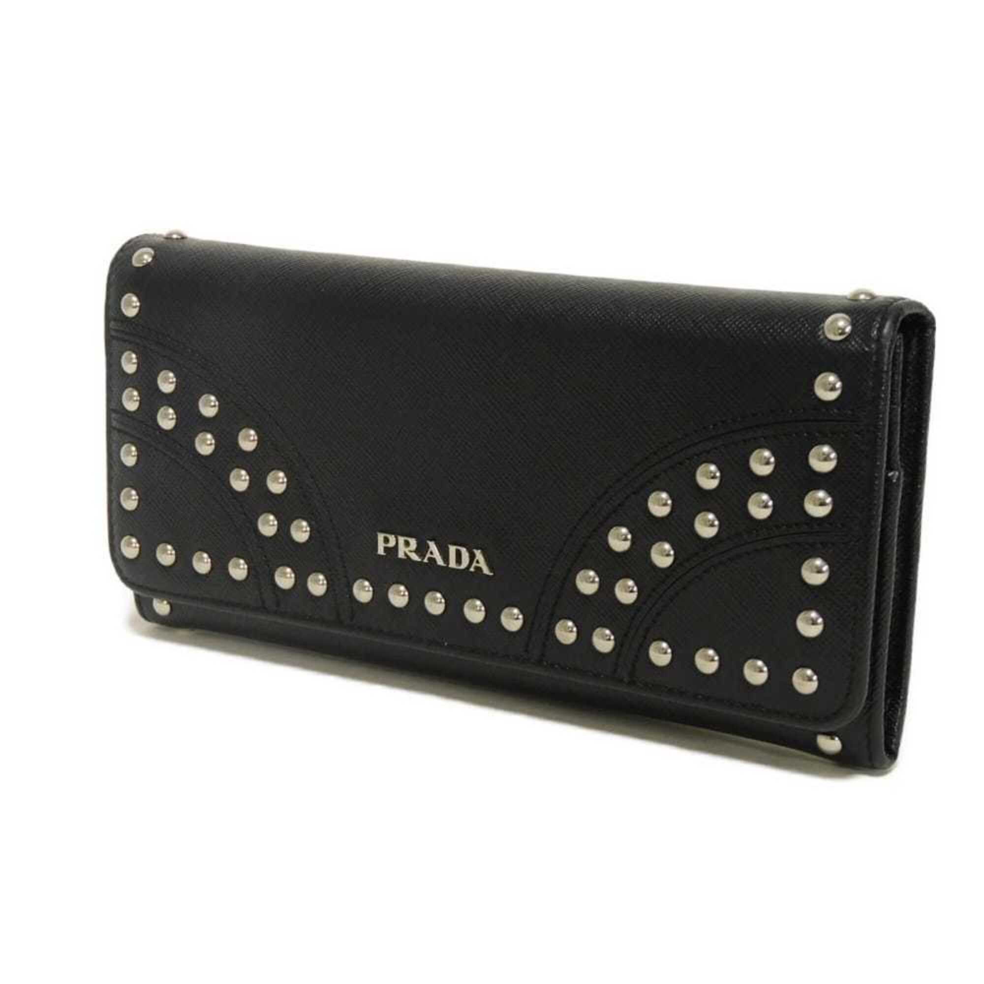 Prada Black Saffiano Long Wallet (Bi-Fold) (Pre-Owned)