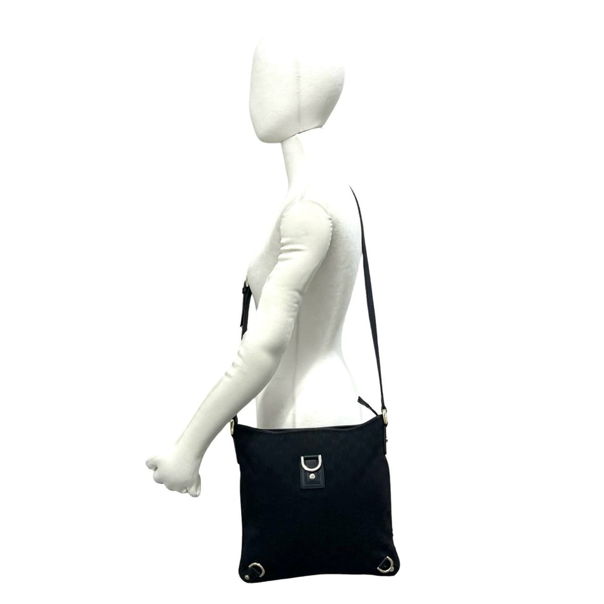 Gucci Black Canvas Leather Crossbody Bag Pochette Shoulder Bag (Pre-Owned)