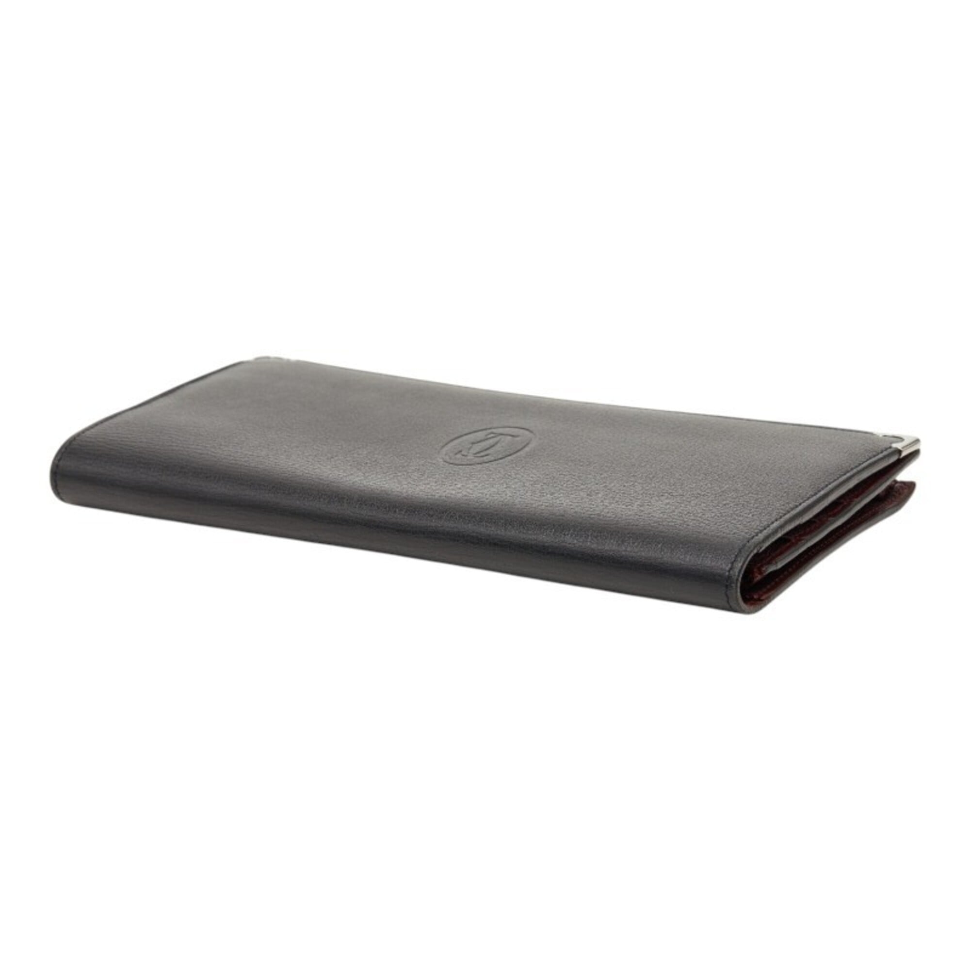 Cartier Must Black Leather Wallet (Bi-Fold) (Pre-Owned)