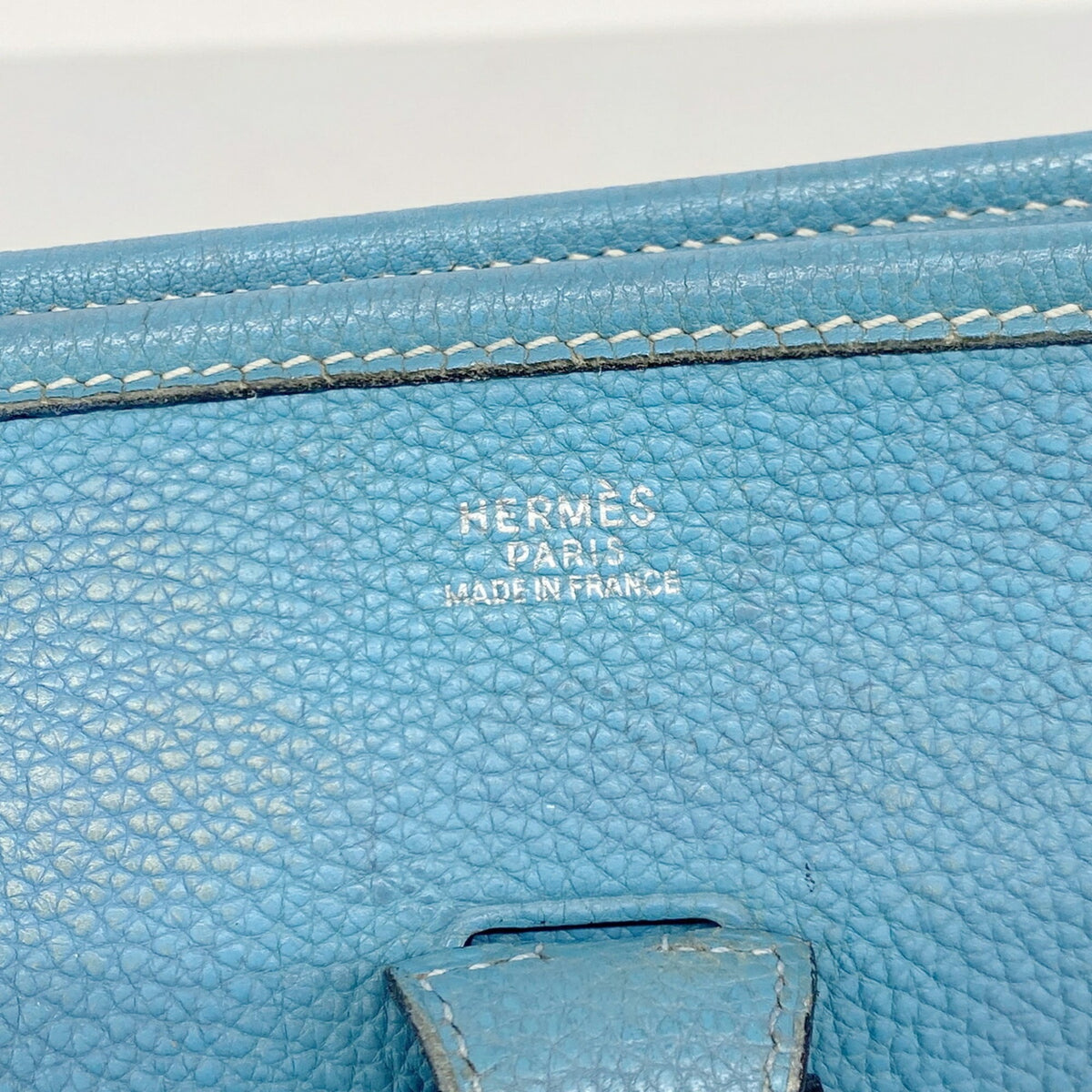 Hermes Blue Jean Togo Leather Shoulder Bag (Pre-Owned)