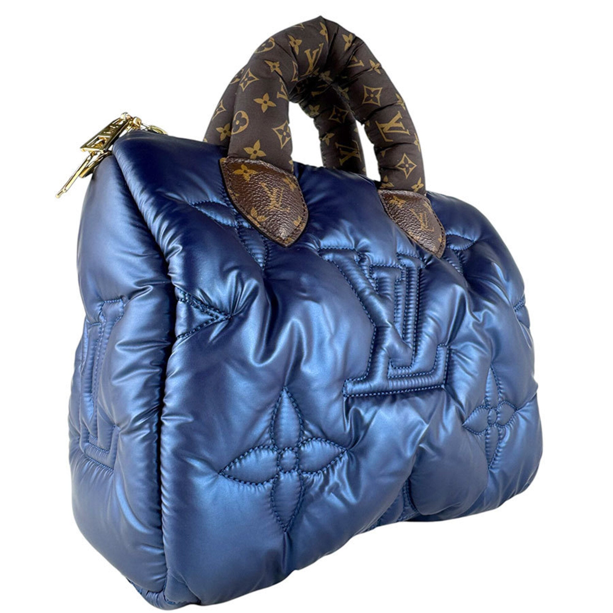 Louis Vuitton Blue Brown Nylon Handbag Shoulder Bag (Pre-Owned)