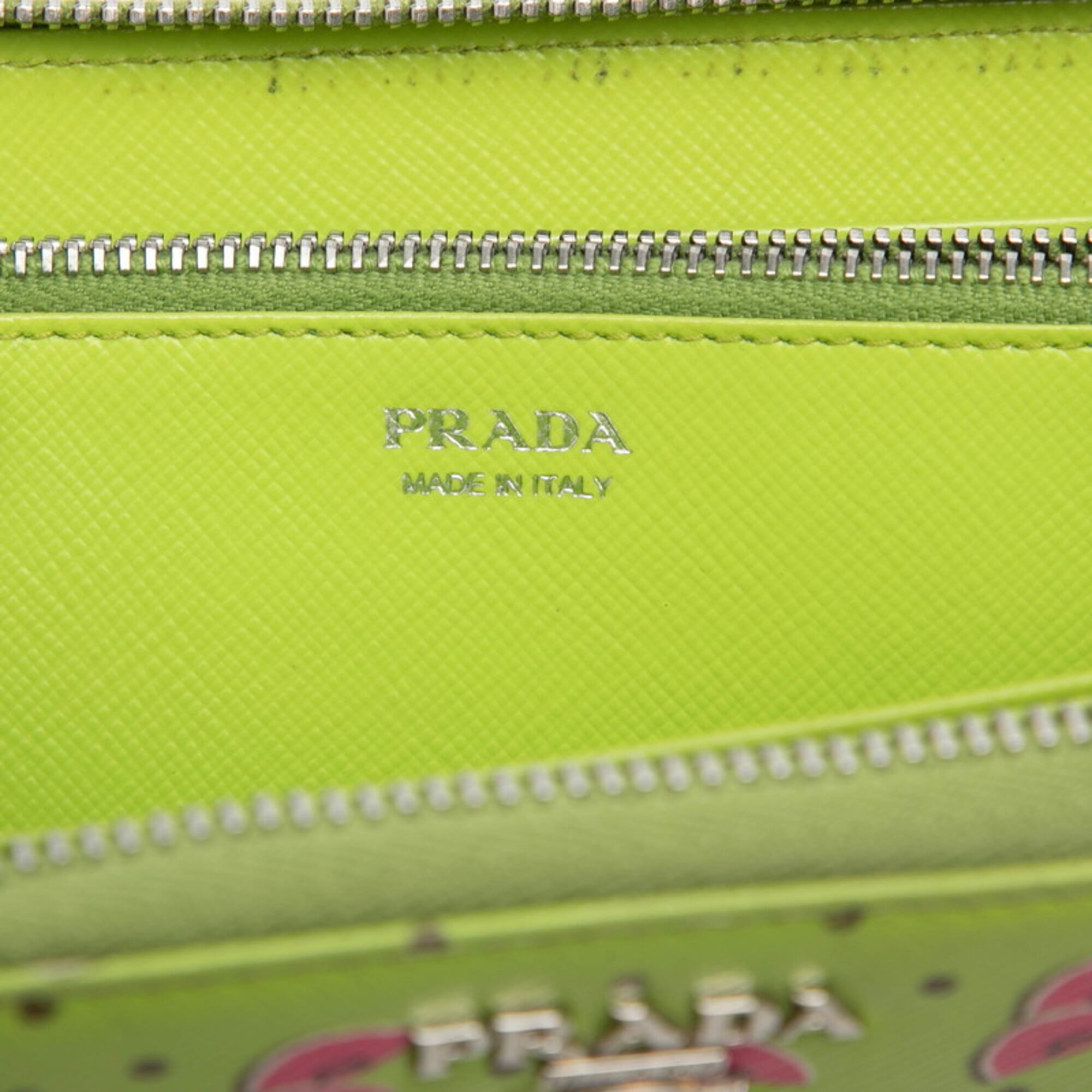 Prada Green Leather Long Wallet (Bi-Fold) (Pre-Owned)