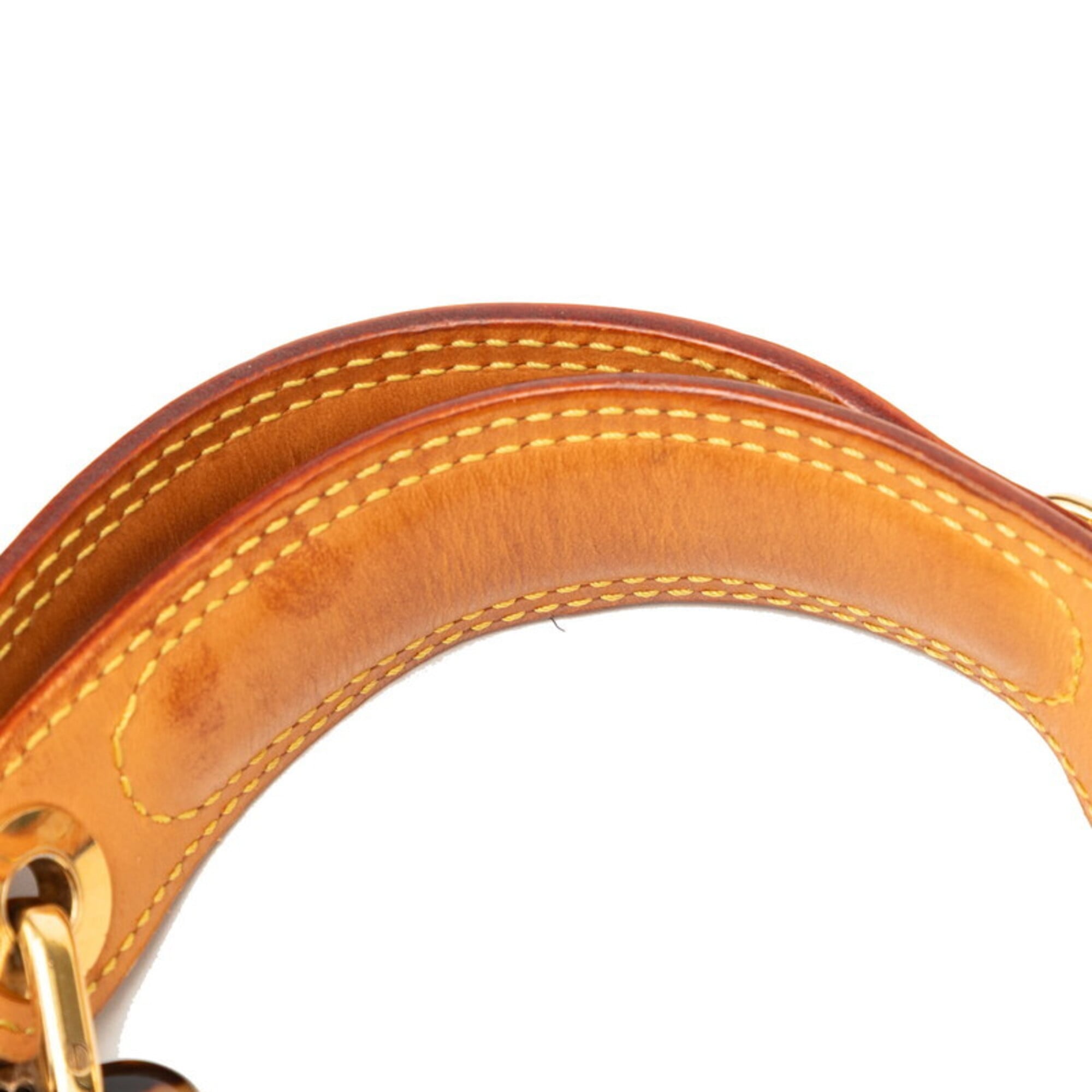 Louis Vuitton Beige Brown Vinyl Leather Handbag (Pre-Owned)