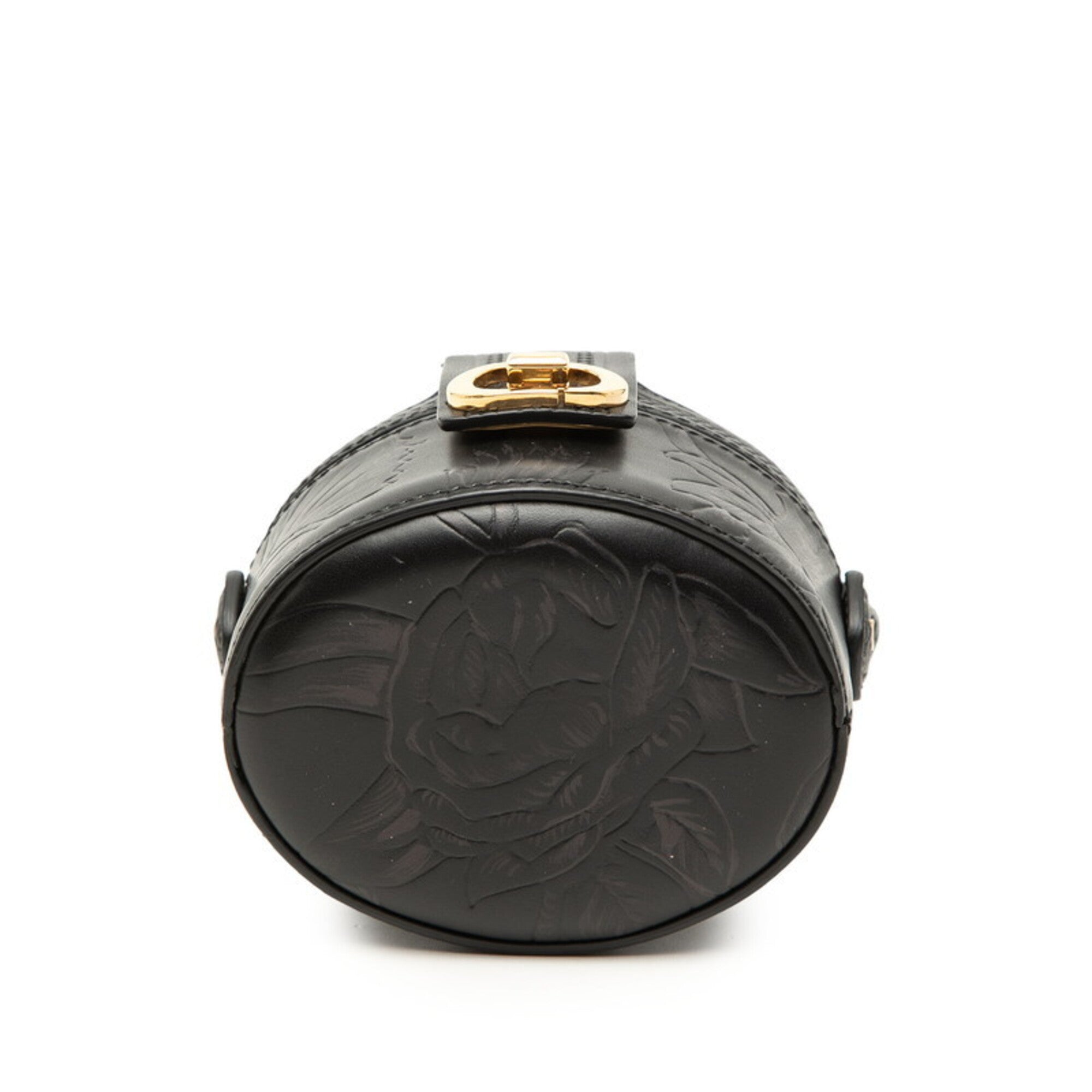 Christian Dior Black Leather Handbag Vanity Bag (Pre-Owned)
