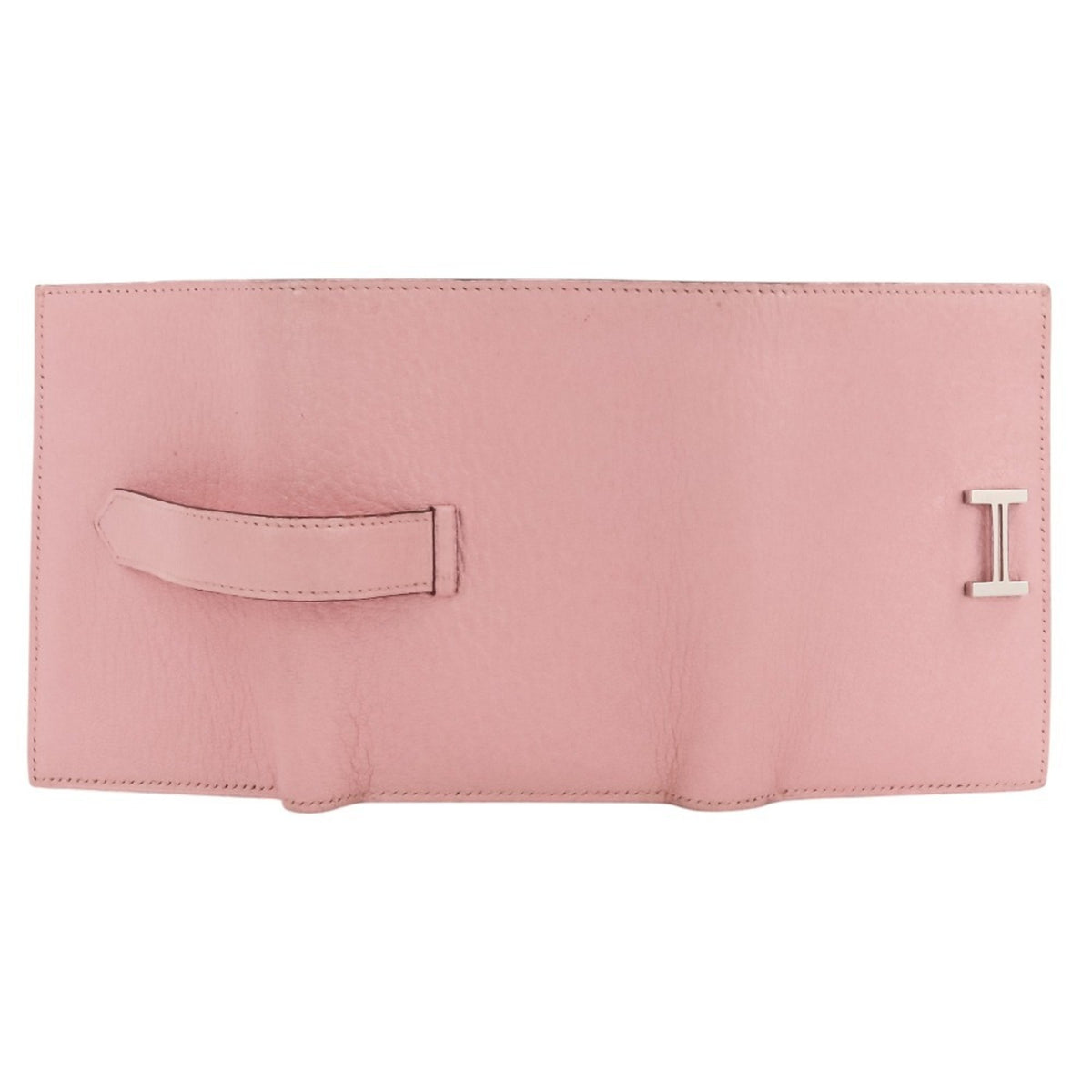 Hermes Black Pink Rose Sakura Chevre Leather Wallet (Tri-Fold) (Pre-Owned)