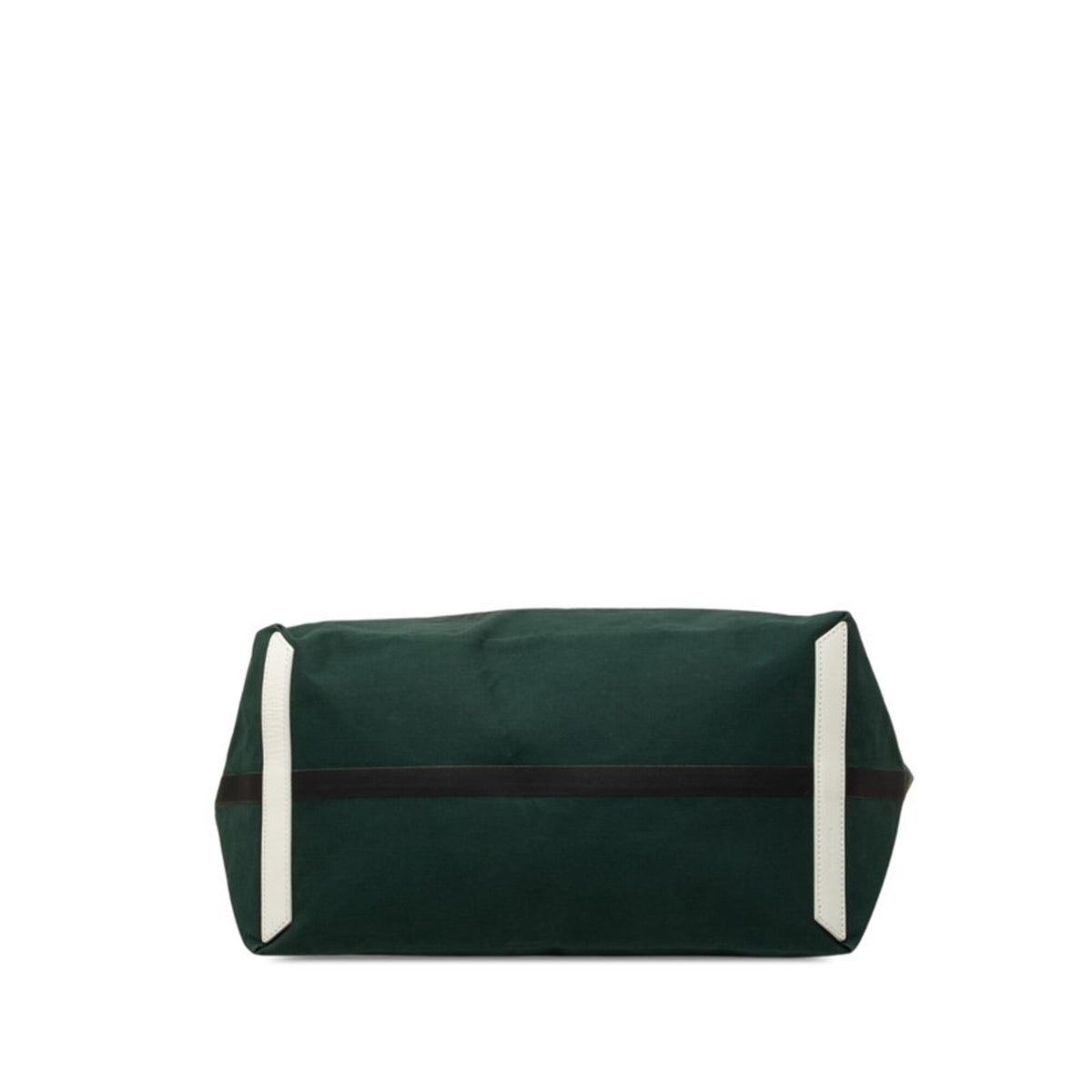 Burberry Green White Canvas Tote Bag (Pre-Owned)