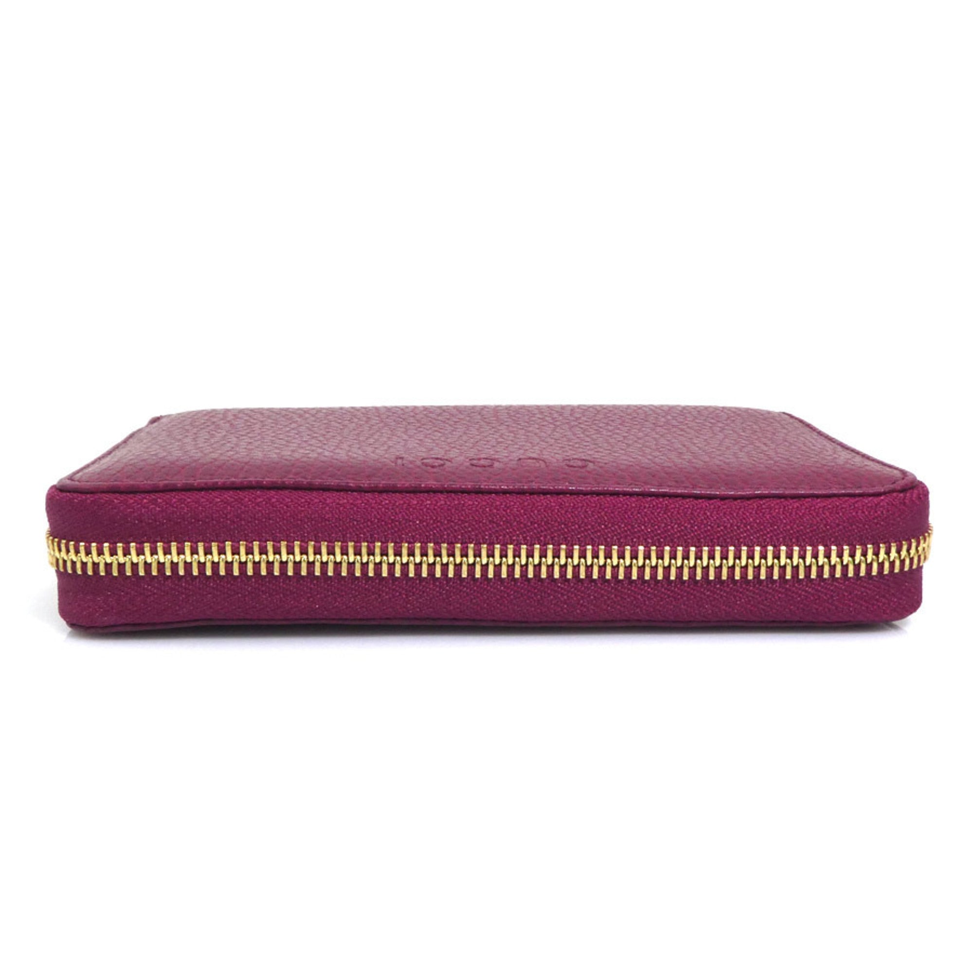 Gucci Red Color Wine Leather Wallet (Bi-Fold) (Pre-Owned)