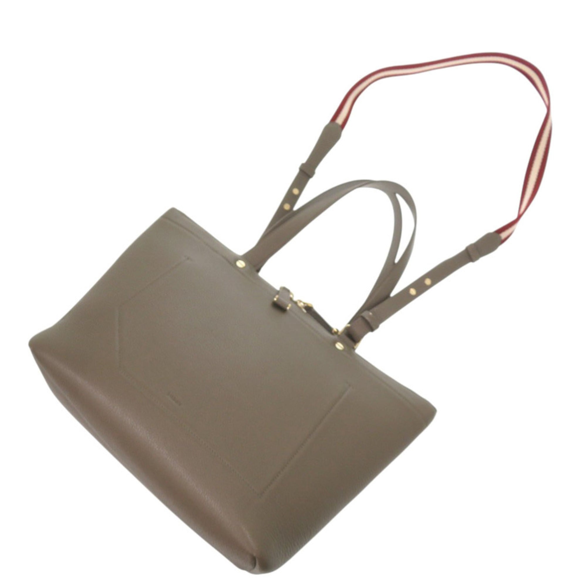 Bally Grayish Leather Tote Bag (Pre-Owned)