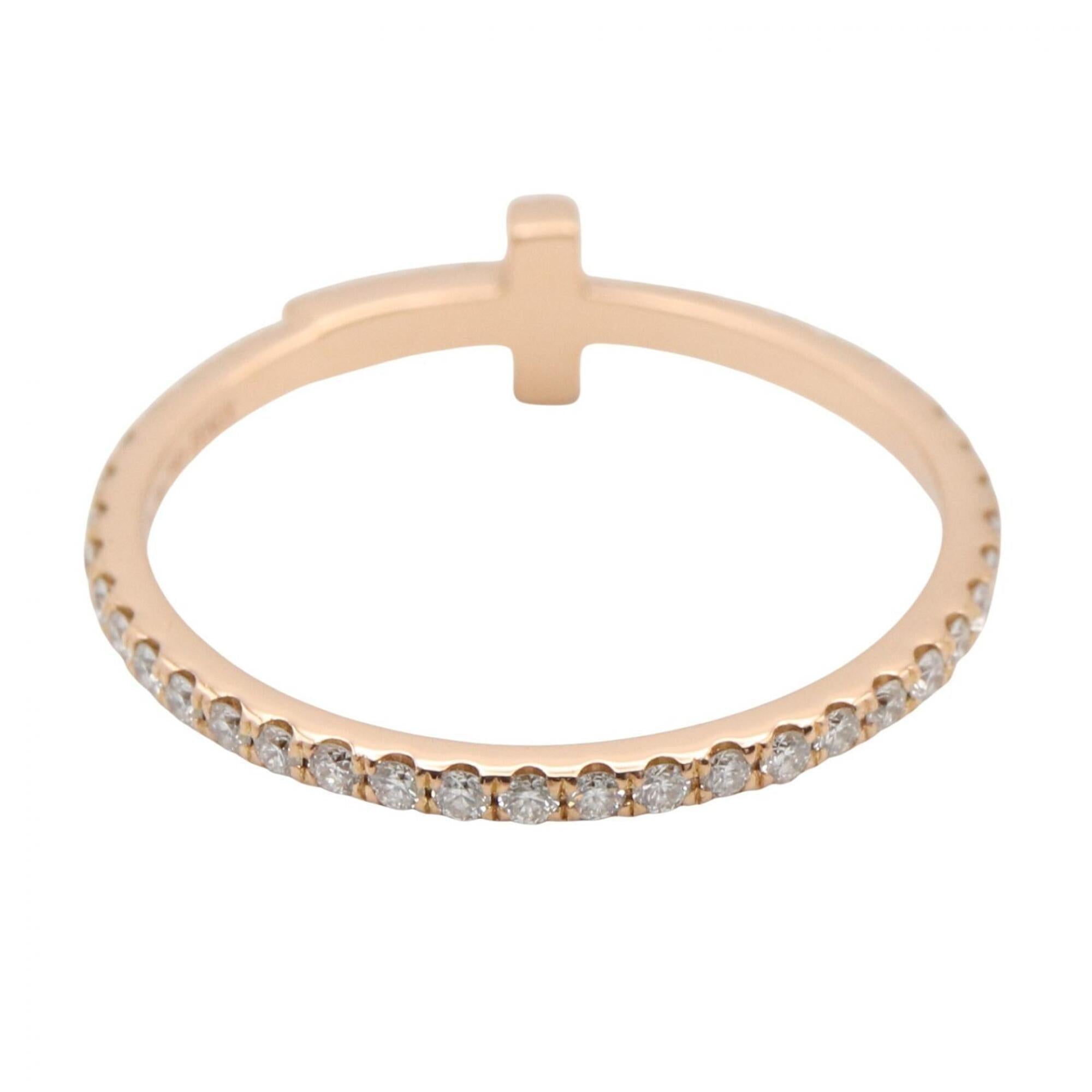 Tiffany Gold Clear Pink Gold (18K) Band Ring (Pre-Owned)