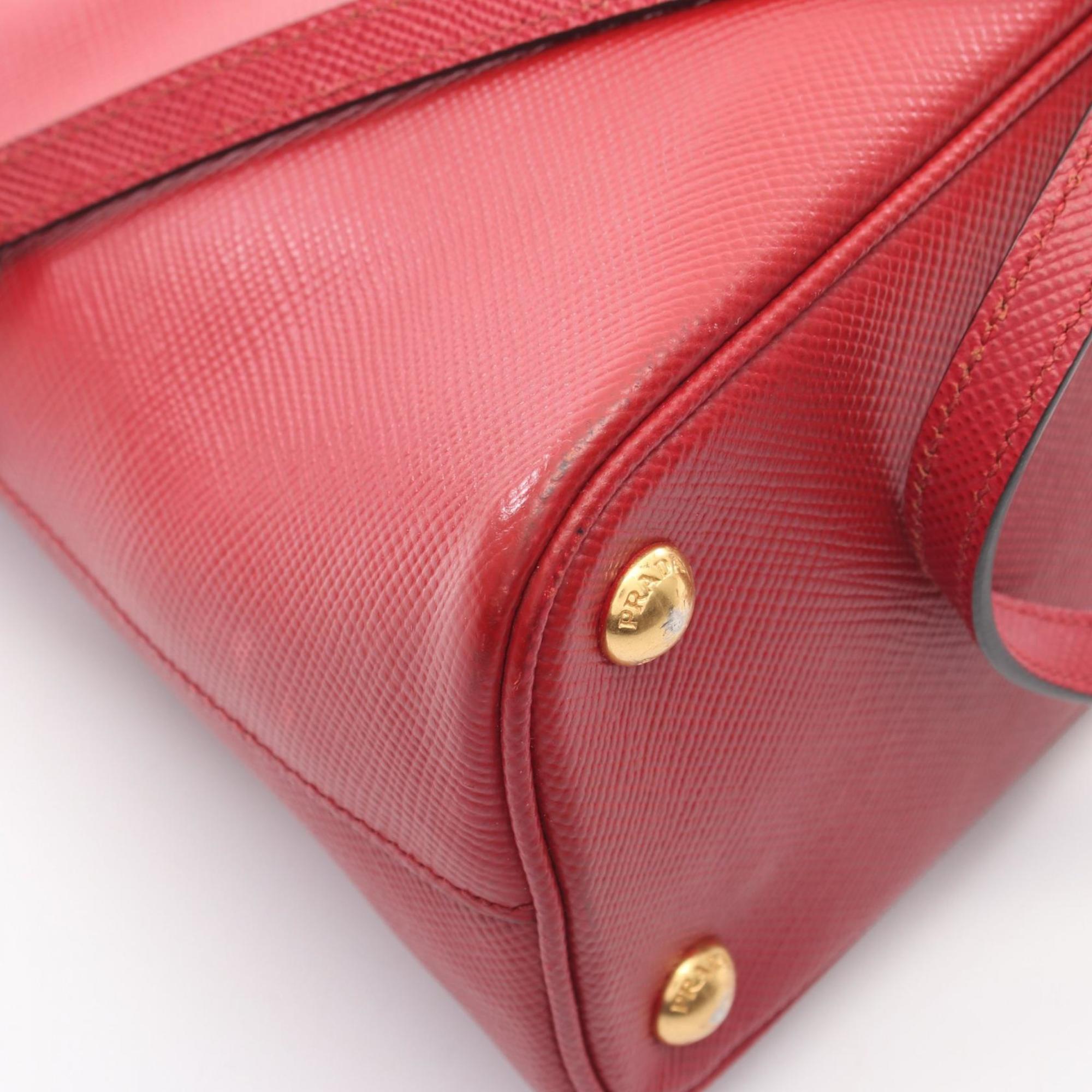 Prada Red Color Saffiano Triangle Handbag (Pre-Owned)