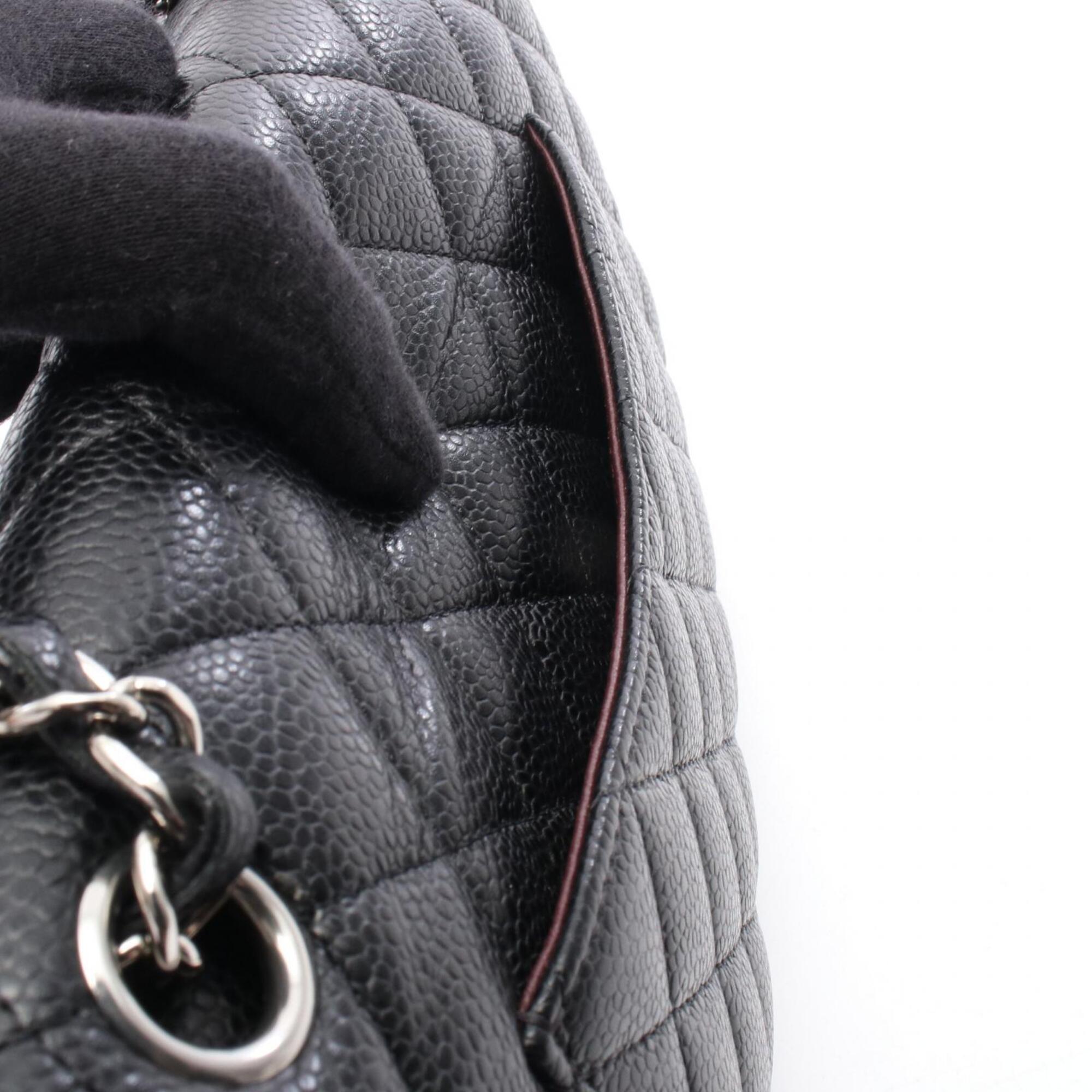 Chanel Black Grained Calfskin Handbag Shoulder Bag (Pre-Owned)