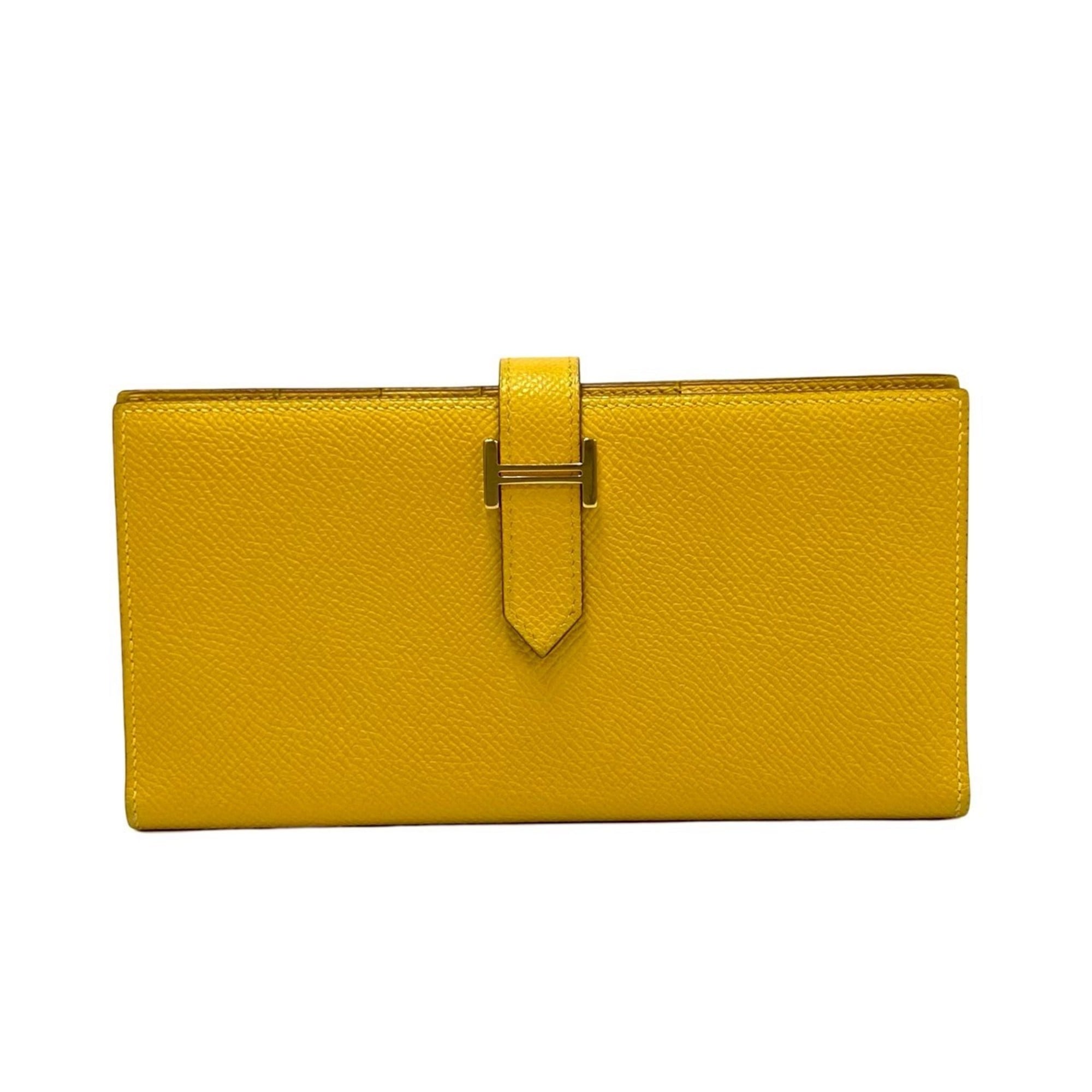 Hermes Yellow Epsom Leather Long Wallet (Bi-Fold) (Pre-Owned)