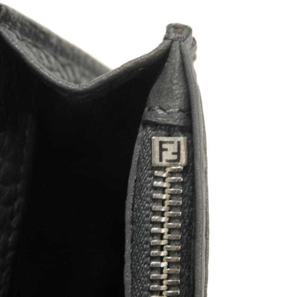 Fendi Gray Leather Long Wallet (Bi-Fold) (Pre-Owned)