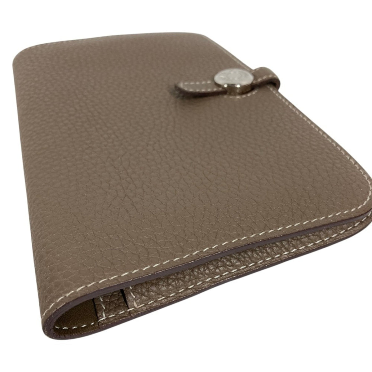 Hermes Etoupe Gray Gray Togo Leather Long Wallet (Bi-Fold) (Pre-Owned)