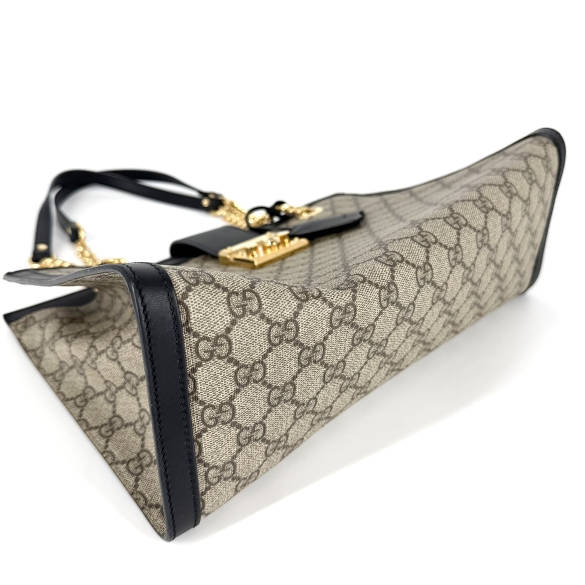 Gucci Horsebit Black Brown Gg Supreme Leather Handbag Tote Bag (Pre-Owned)