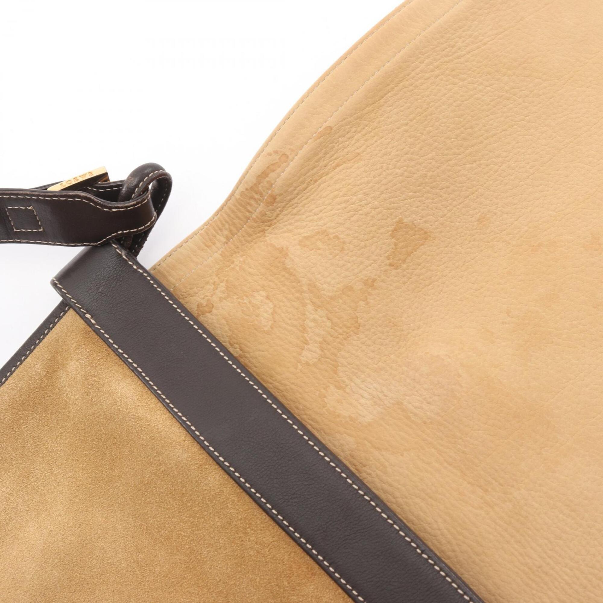 Loewe Beige Brown Suede Leather Handbag Shoulder Bag (Pre-Owned)