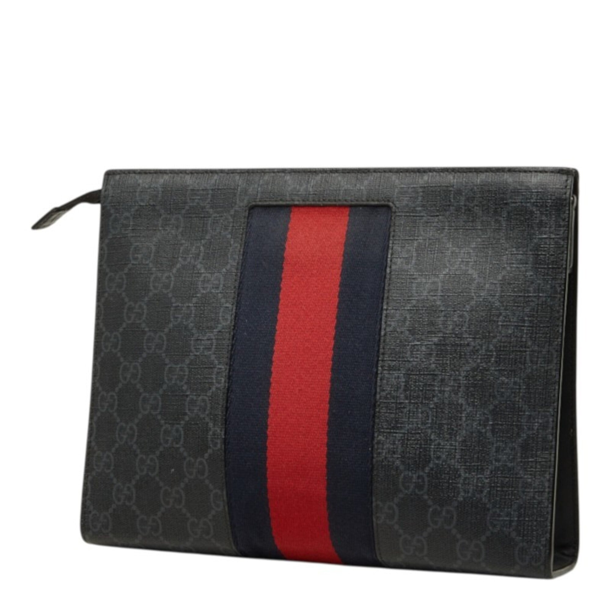 Gucci Gray Pvc Leather Clutch Bag (Pre-Owned)
